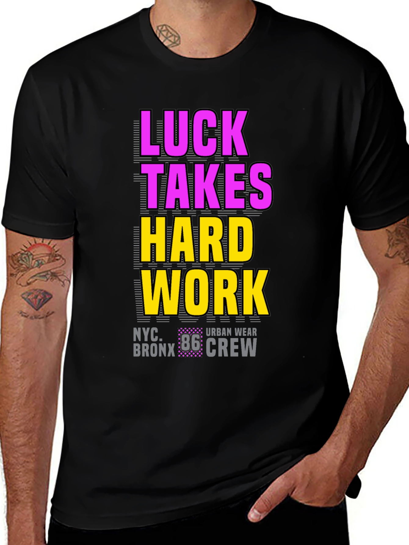Variant 10 of Luck Takes Hard Work Graphic Tee