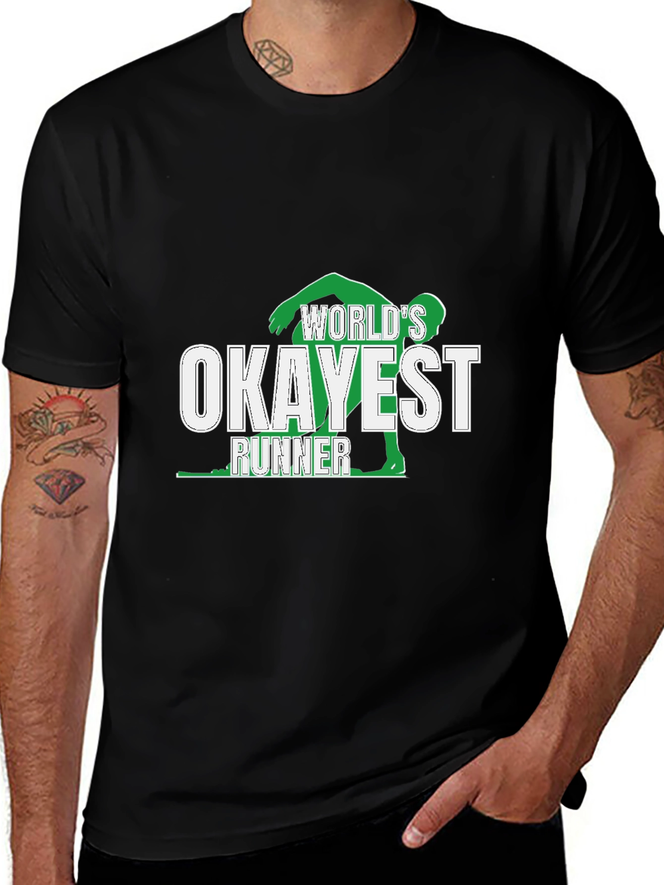 Variant 13 of World's Okayest Runner T-Shirt - Black Graphic Tee