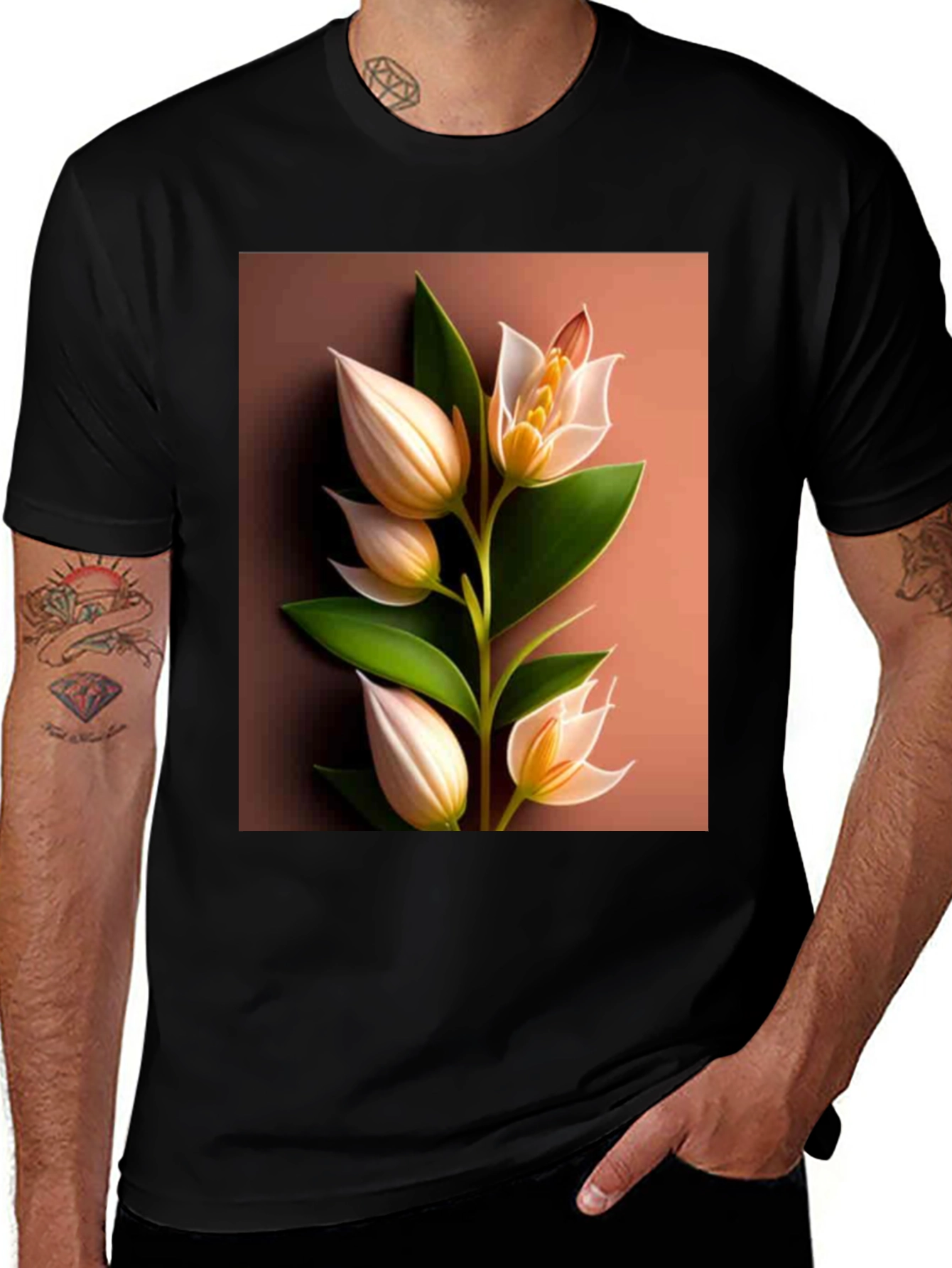 Variant 27 of Botanical Blossom T-Shirt: Elegant Floral Design