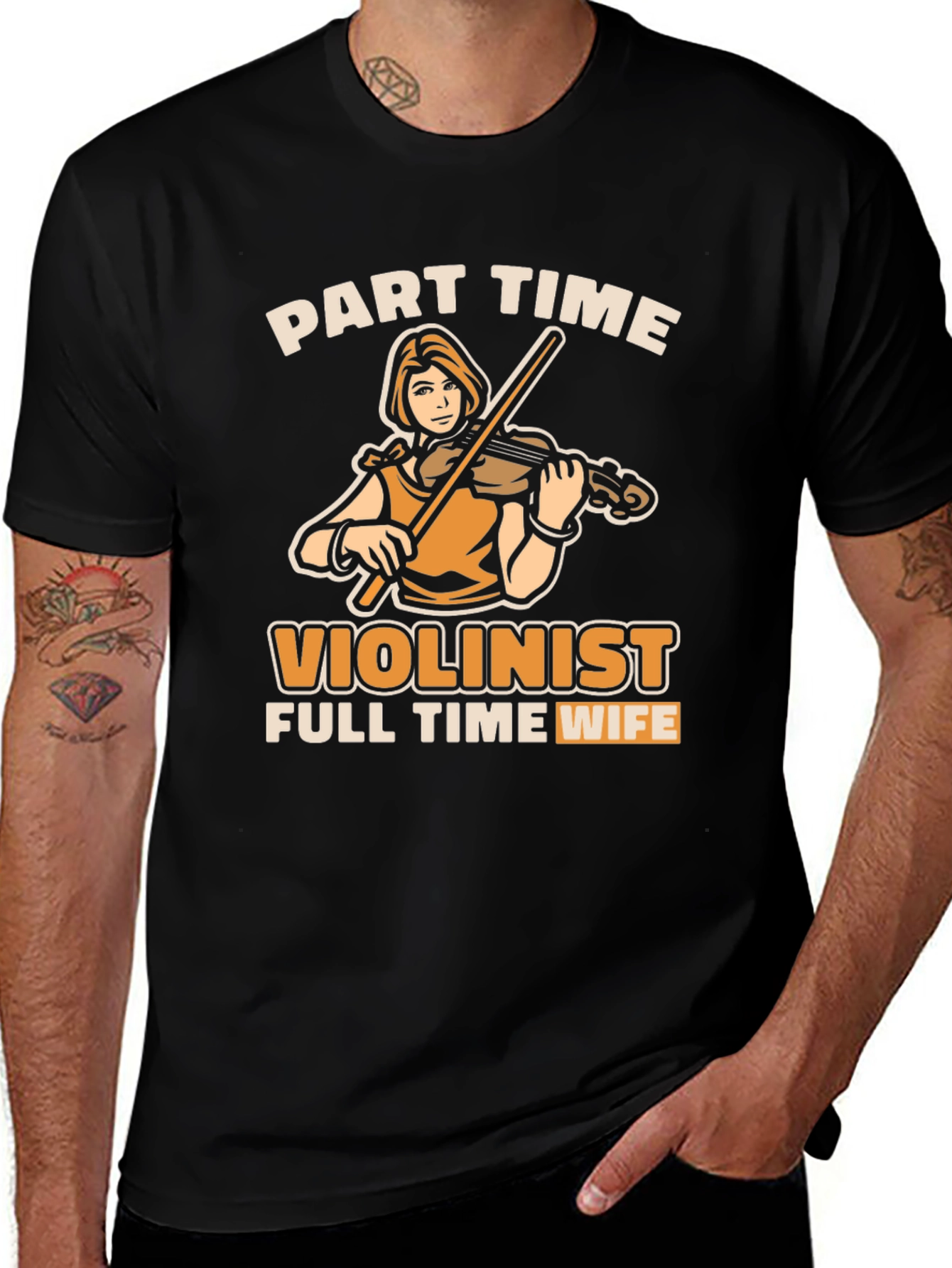 Part-Time Violinist, Full-Time Wife Black T-Shirt