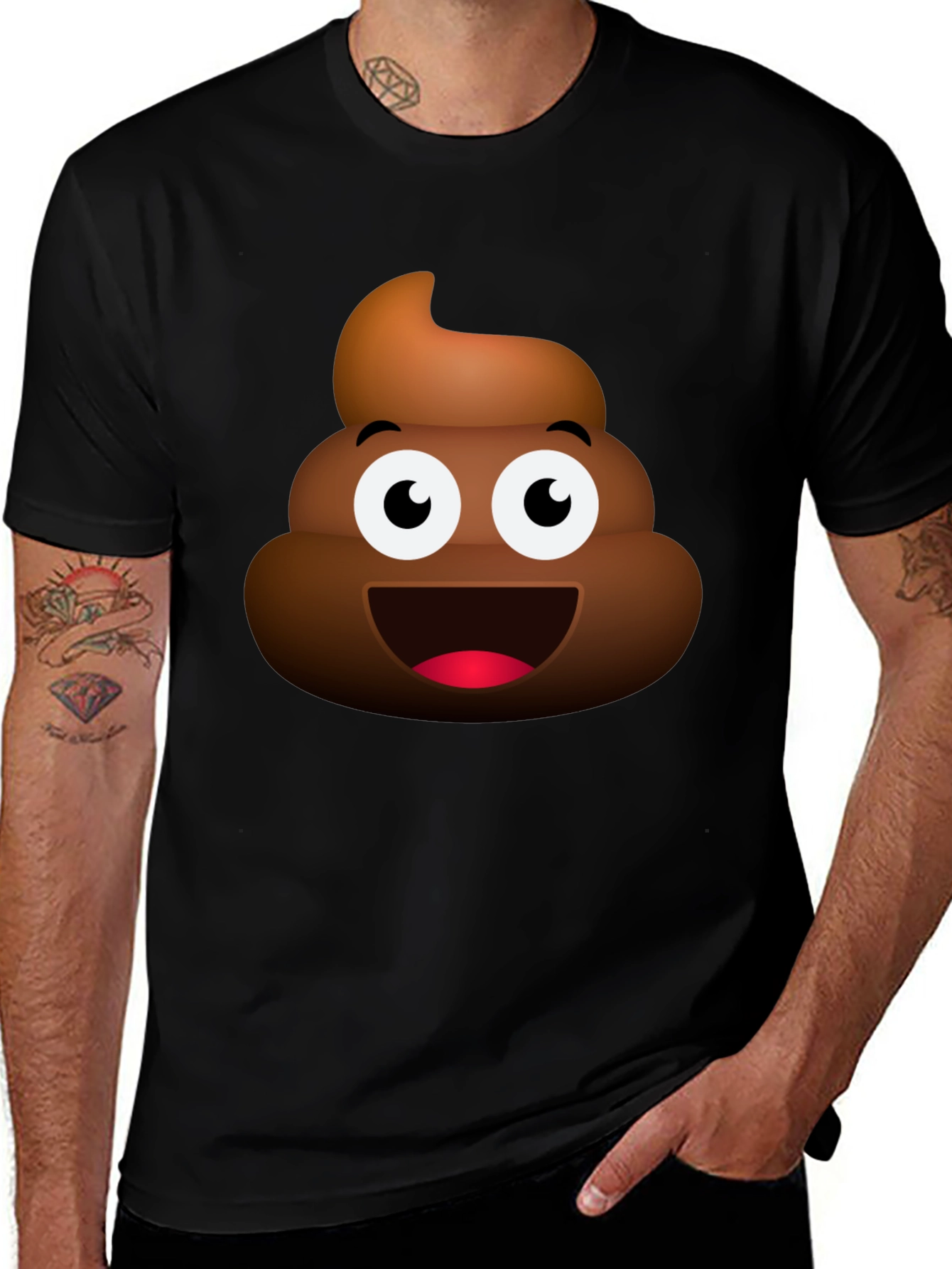 Variant 26 of Emoji Poop Graphic T-Shirt - Mens Crew Neck Tee