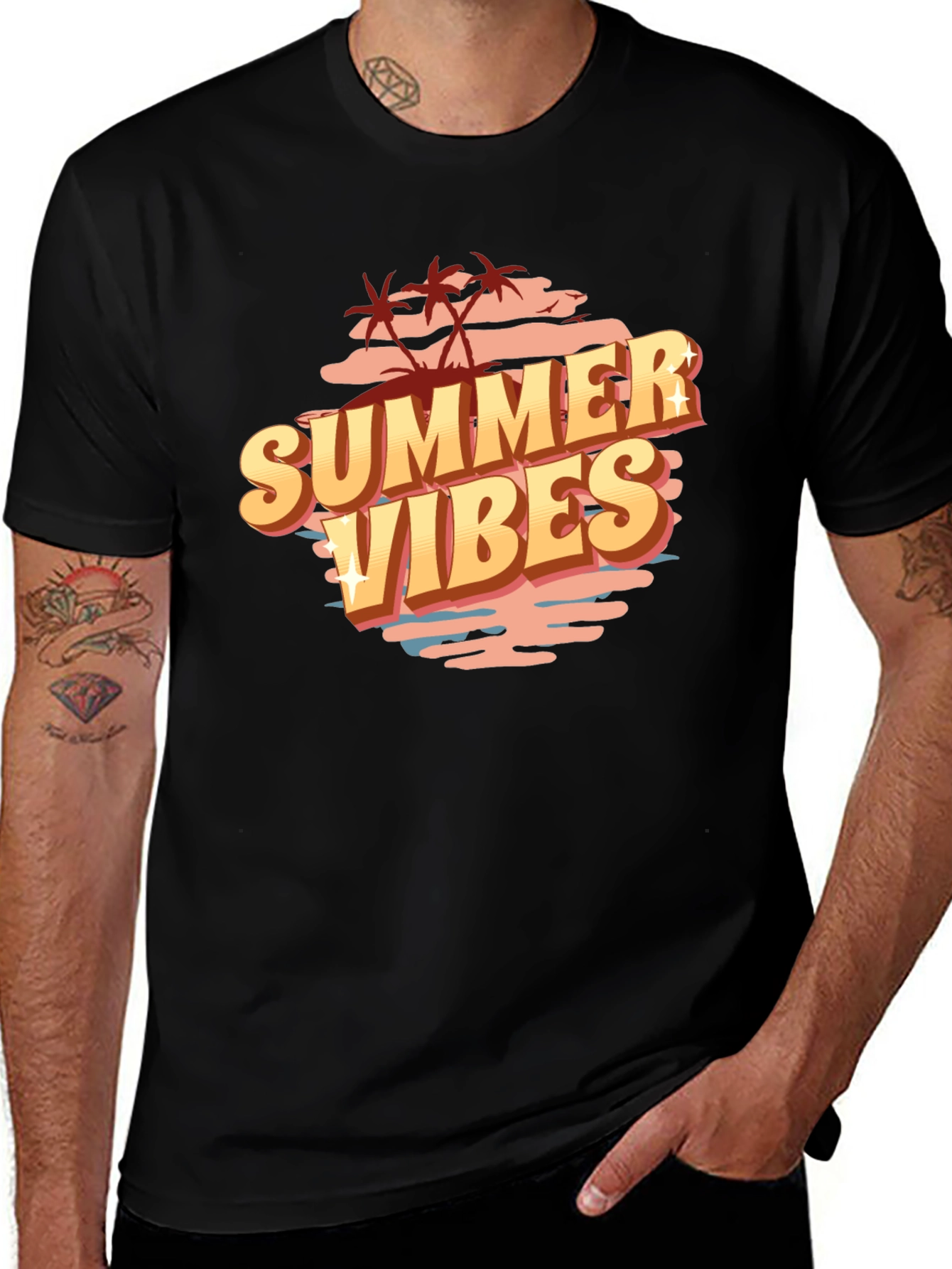 Variant 21 of Summer Vibes Graphic Tee - Black
