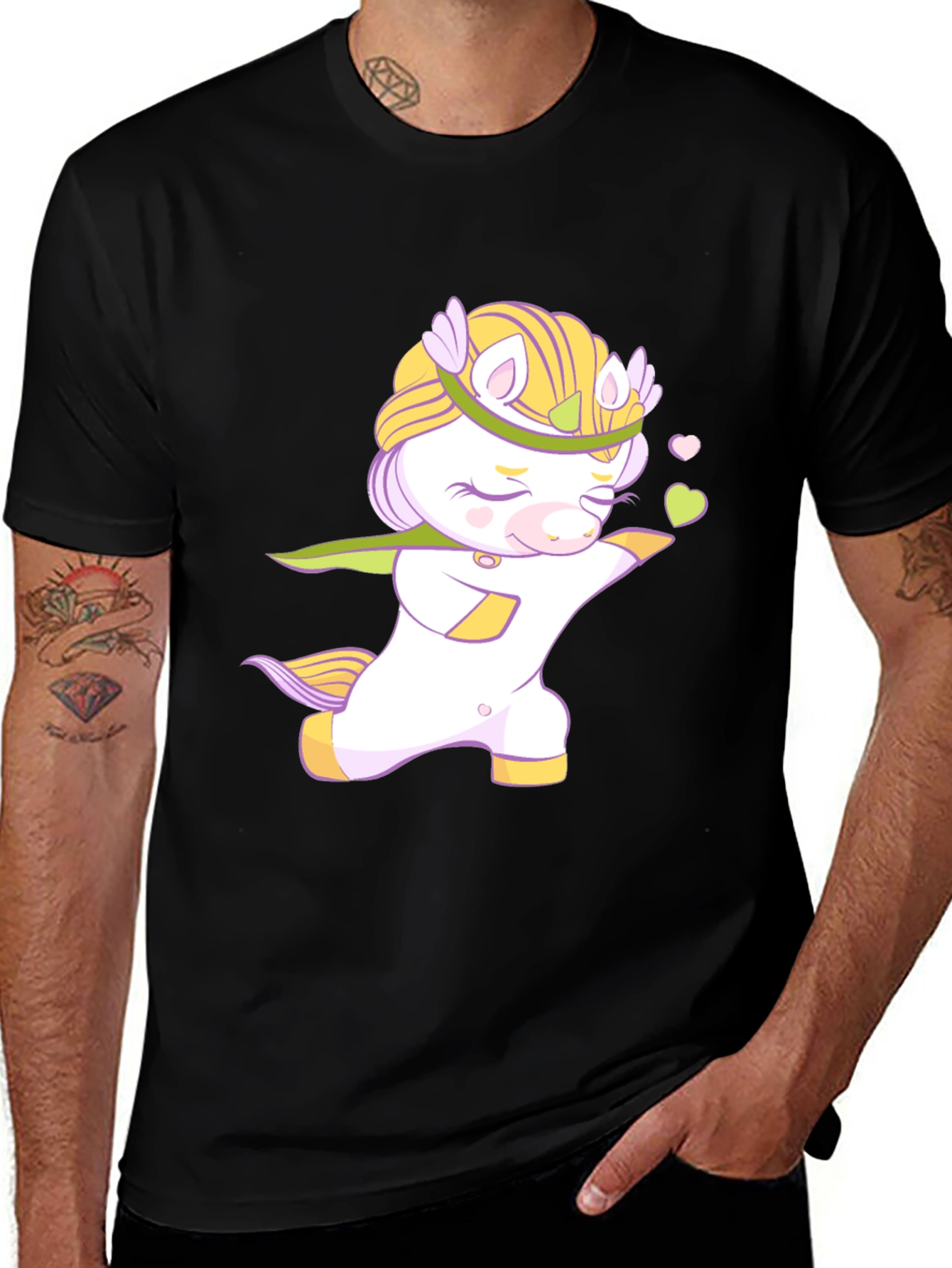 Variant 9 of Cute Unicorn Graphic Black T-Shirt