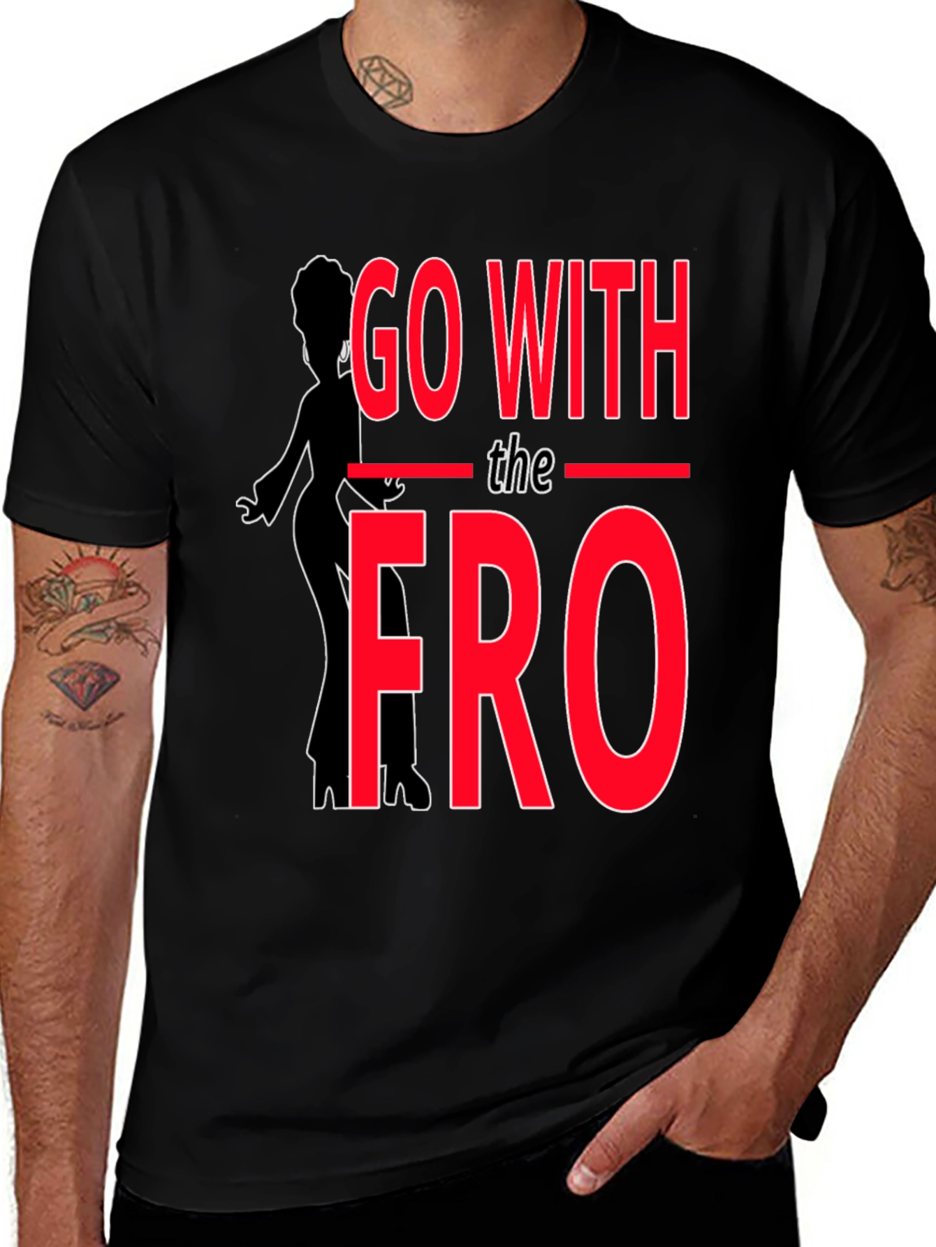Variant 30 of Go With The Fro Black T-Shirt