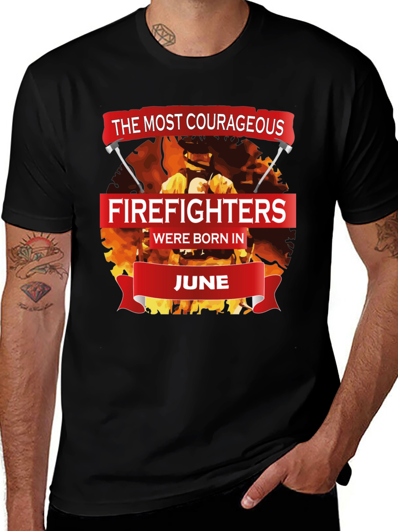 Variant 5 of Courageous Firefighters Born in June T-Shirt