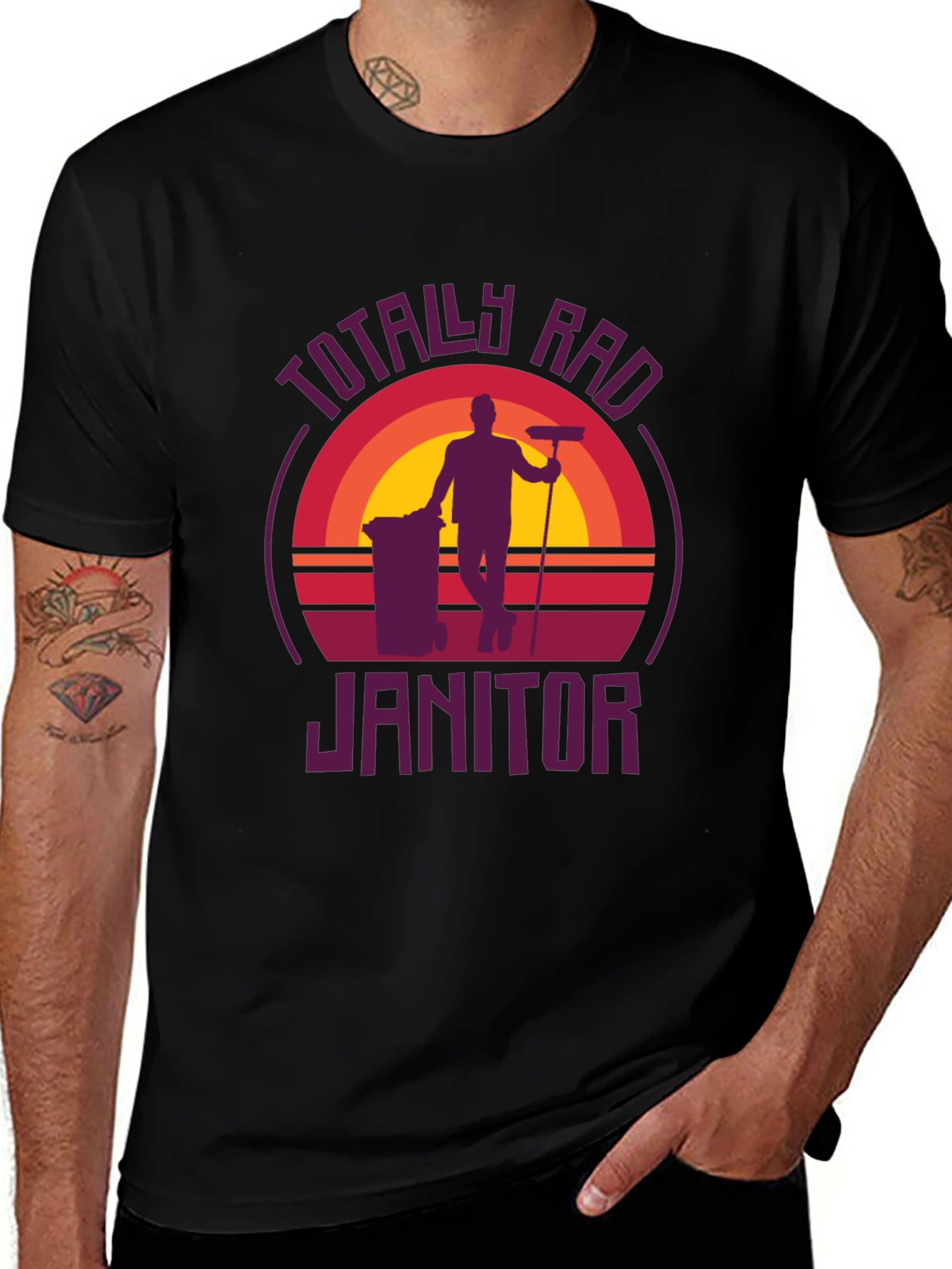 Variant 7 of Totally Rad Janitor Graphic Tee - Retro Style