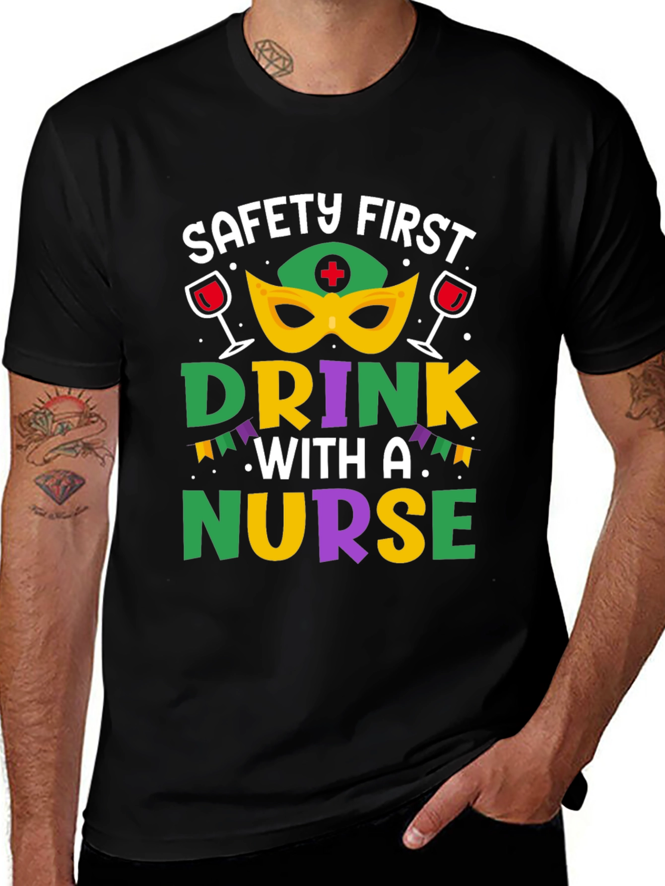Safety First Drink With A Nurse T-Shirt