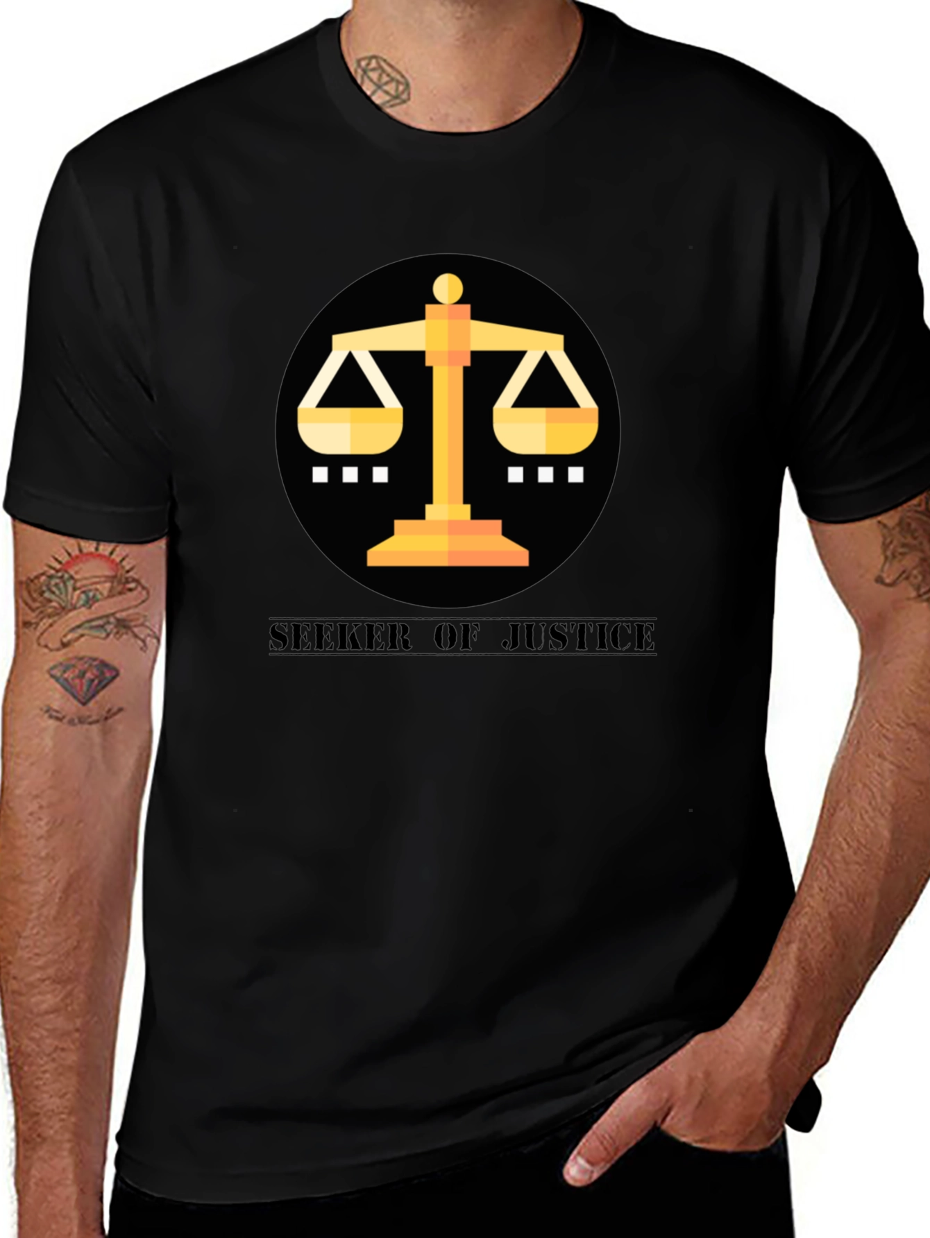 Seeker of Justice T-Shirt - Scales of Justice Graphic Tee