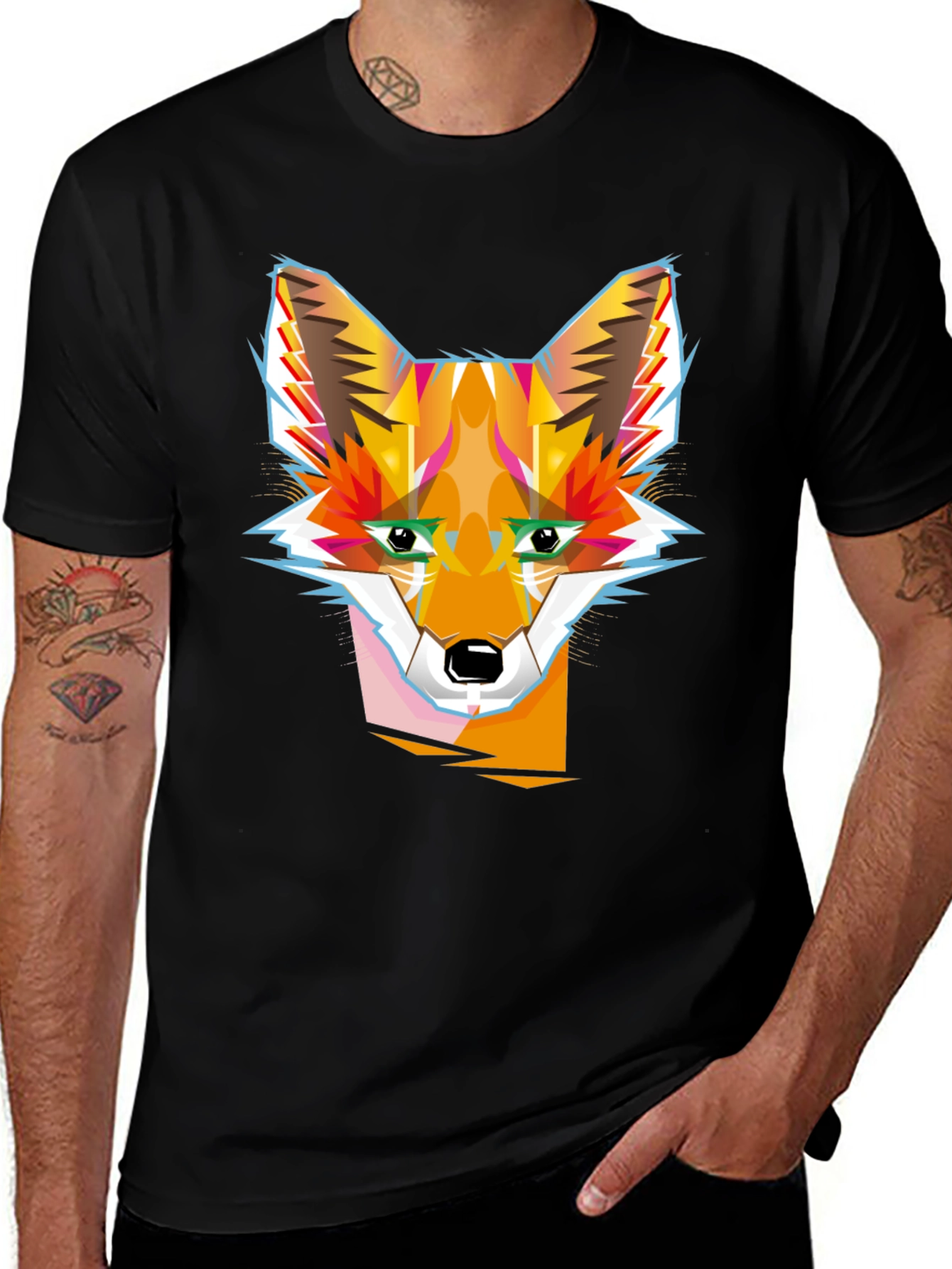 Variant 22 of Geometric Fox Graphic Tee - Modern Style