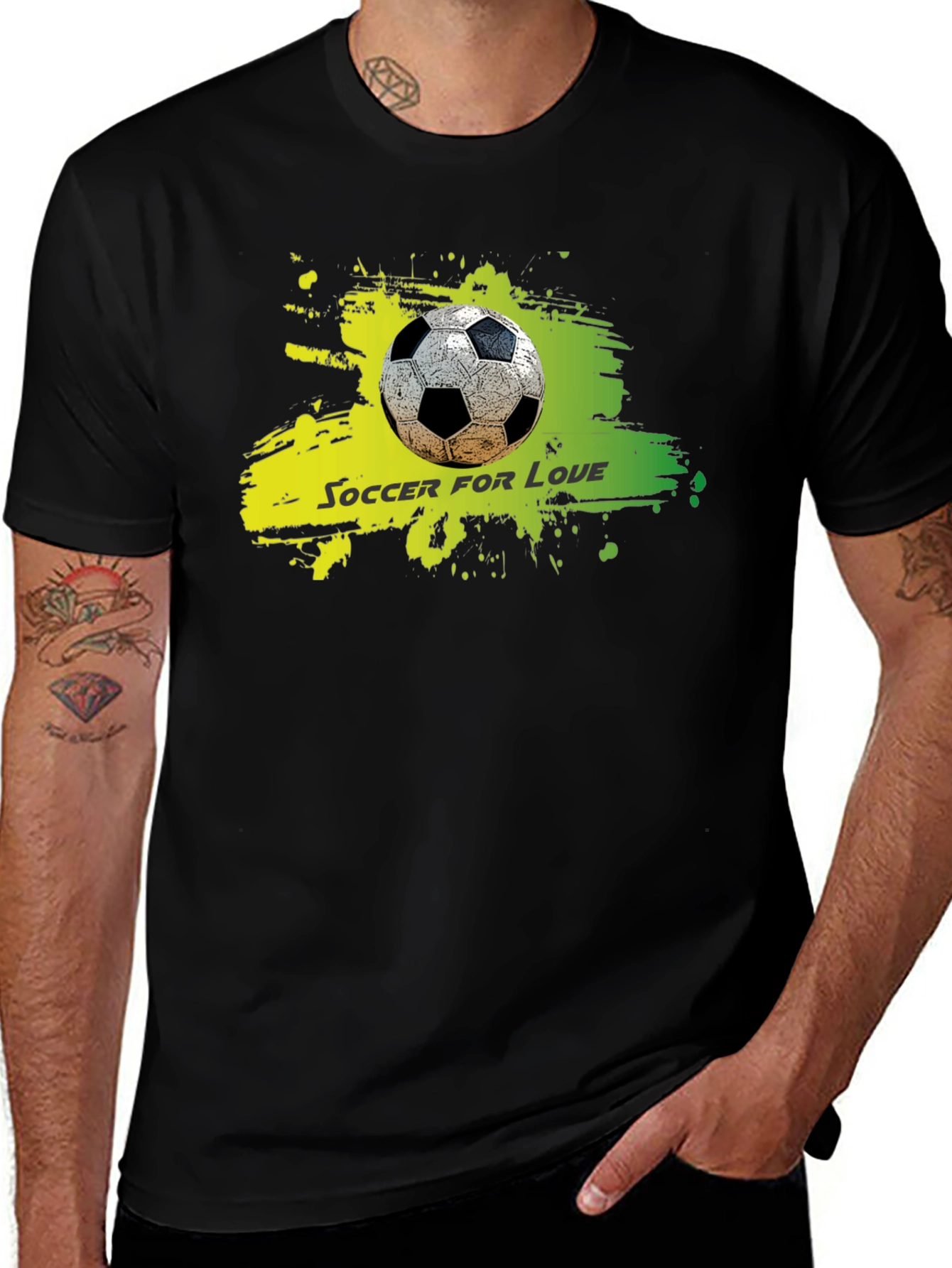 Variant 3 of Soccer For Love Graphic Tee - Black