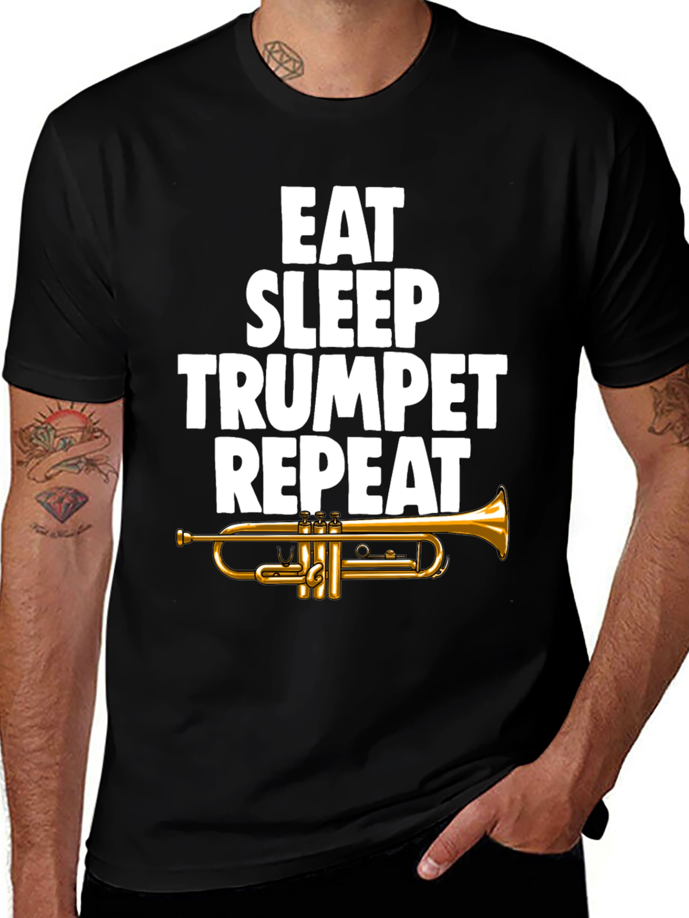 Variant 15 of Eat Sleep Trumpet Repeat Graphic Tee