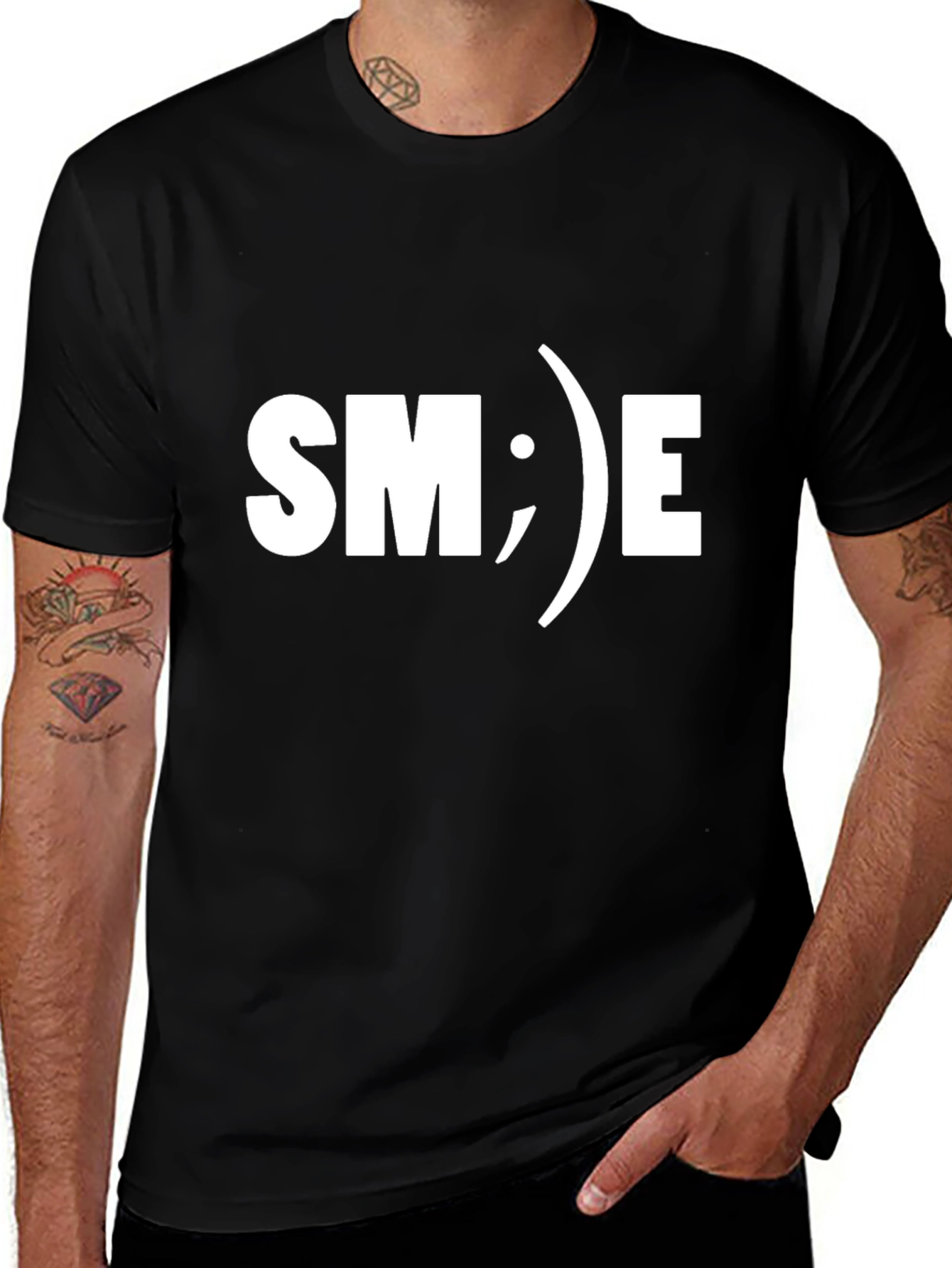 Variant 16 of SMILE Graphic T-Shirt - Black Cotton Tee