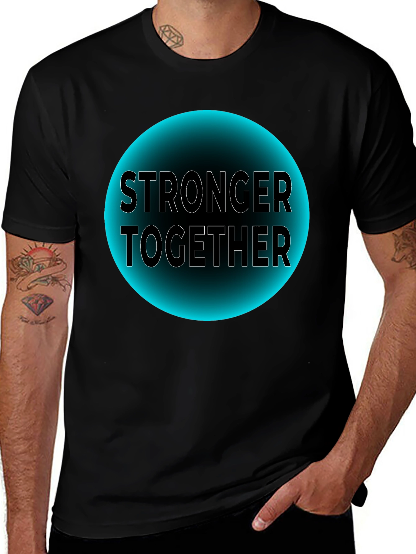 Variant 25 of Stronger Together Graphic Tee - Unisex Black T-Shirt