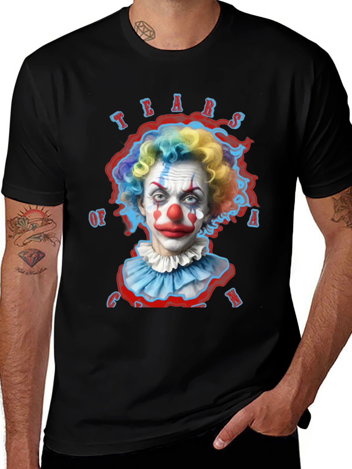 Variant 6 of Tears of a Clown Graphic Tee - Unique Design