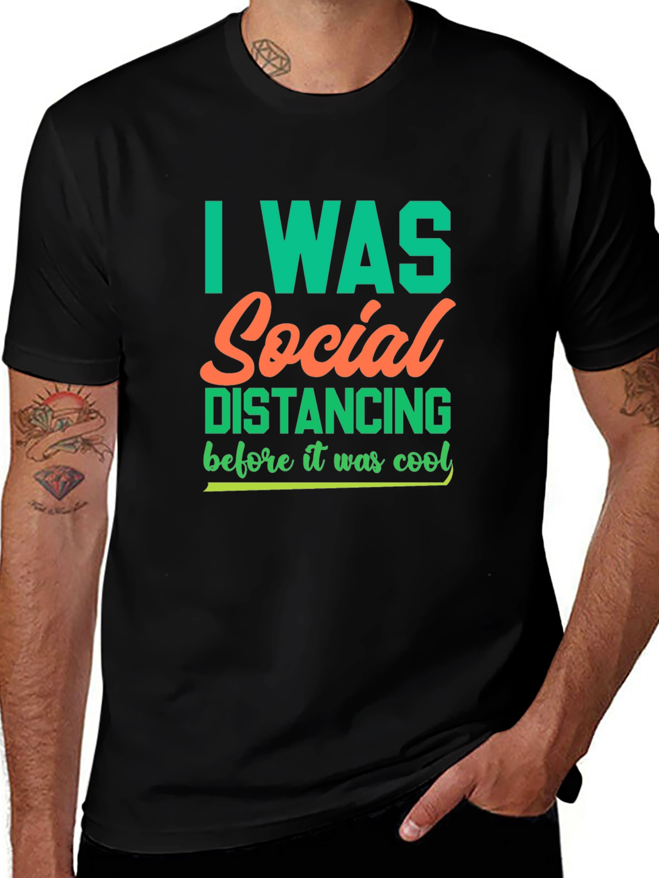 Variant 28 of Social Distancing Slogan Graphic Tee