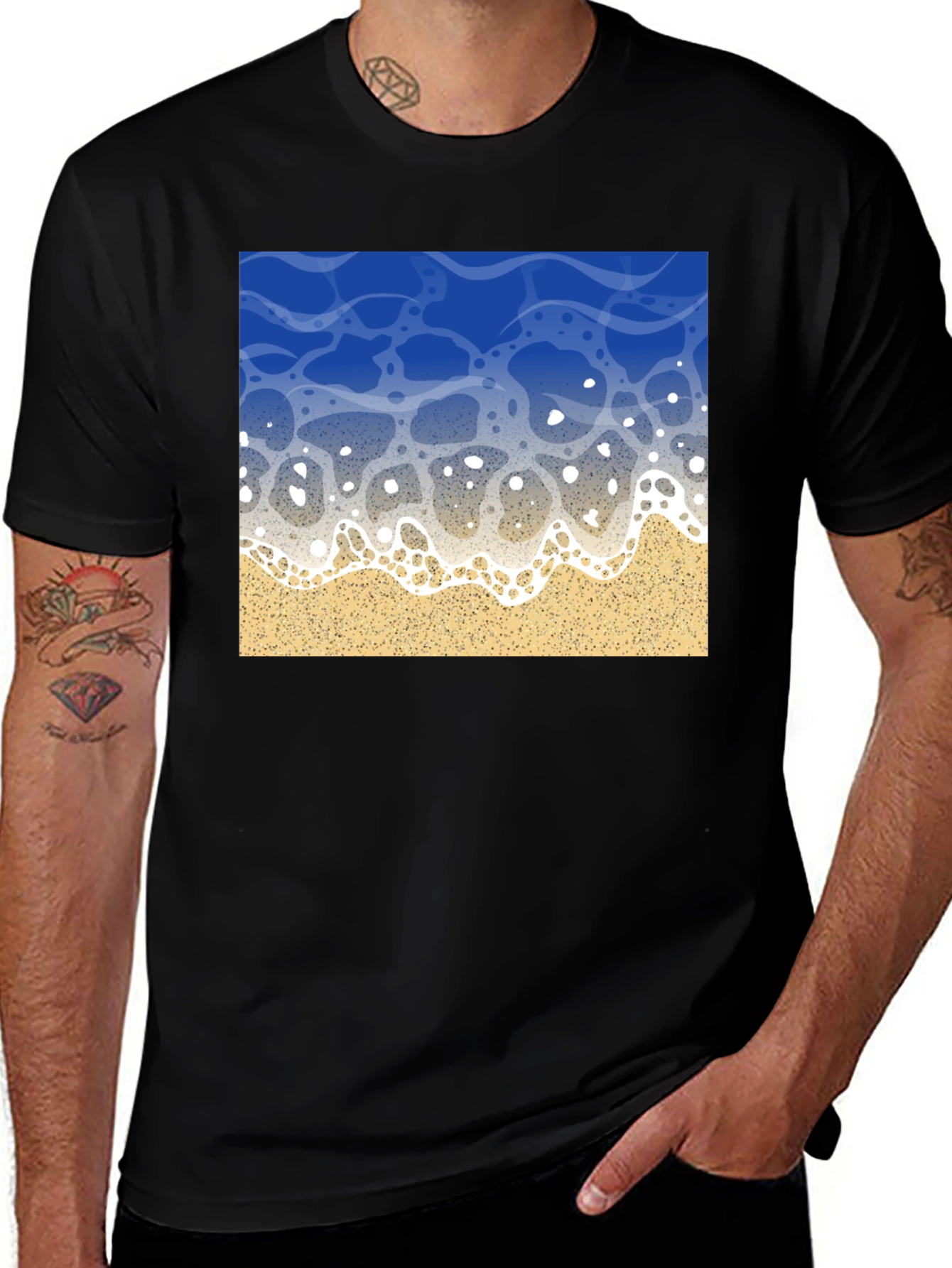 Variant 16 of Ocean Wave Graphic Tee - Beach Vibes