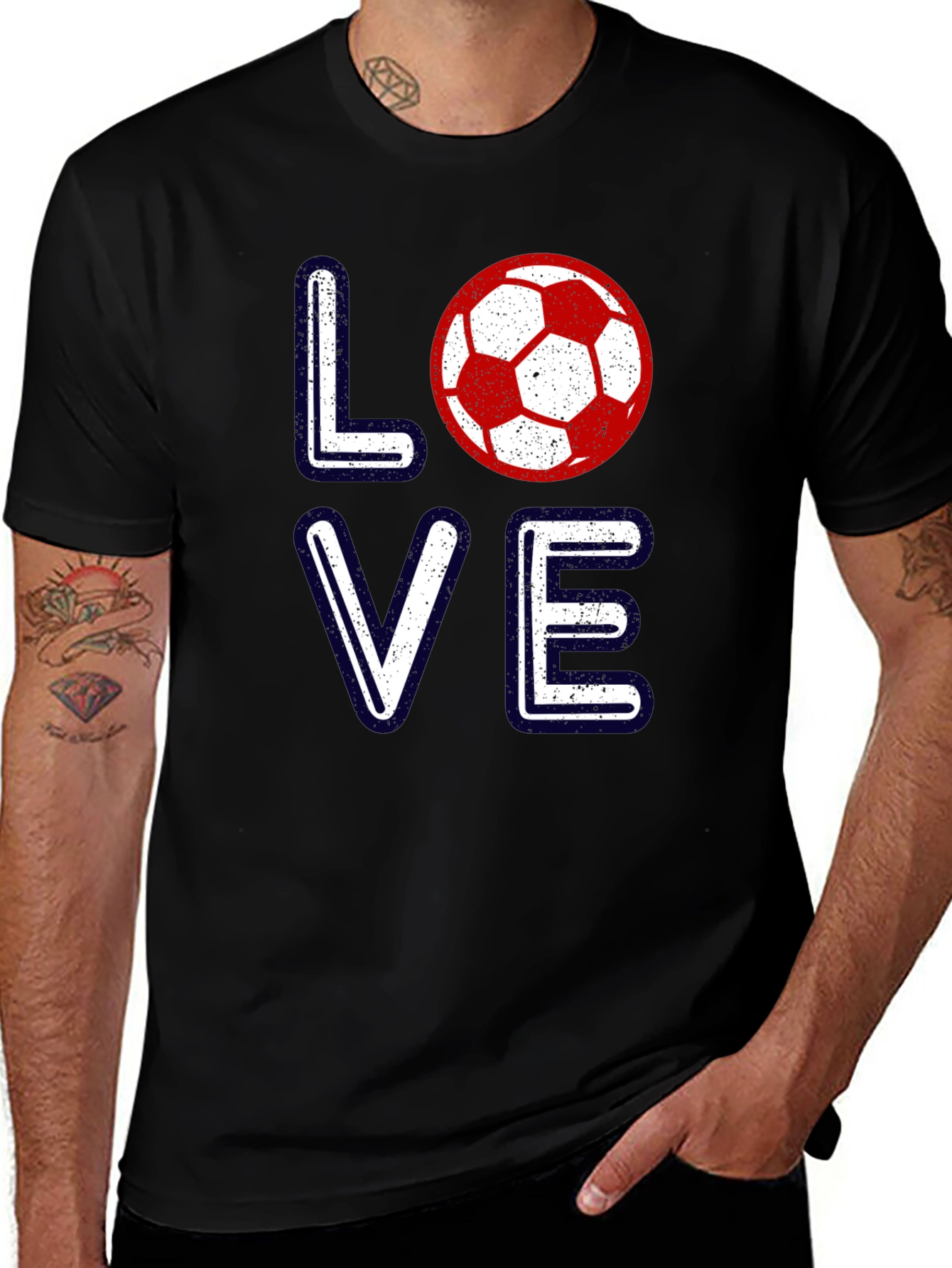 Variant 20 of Love Soccer Graphic T-Shirt - Black