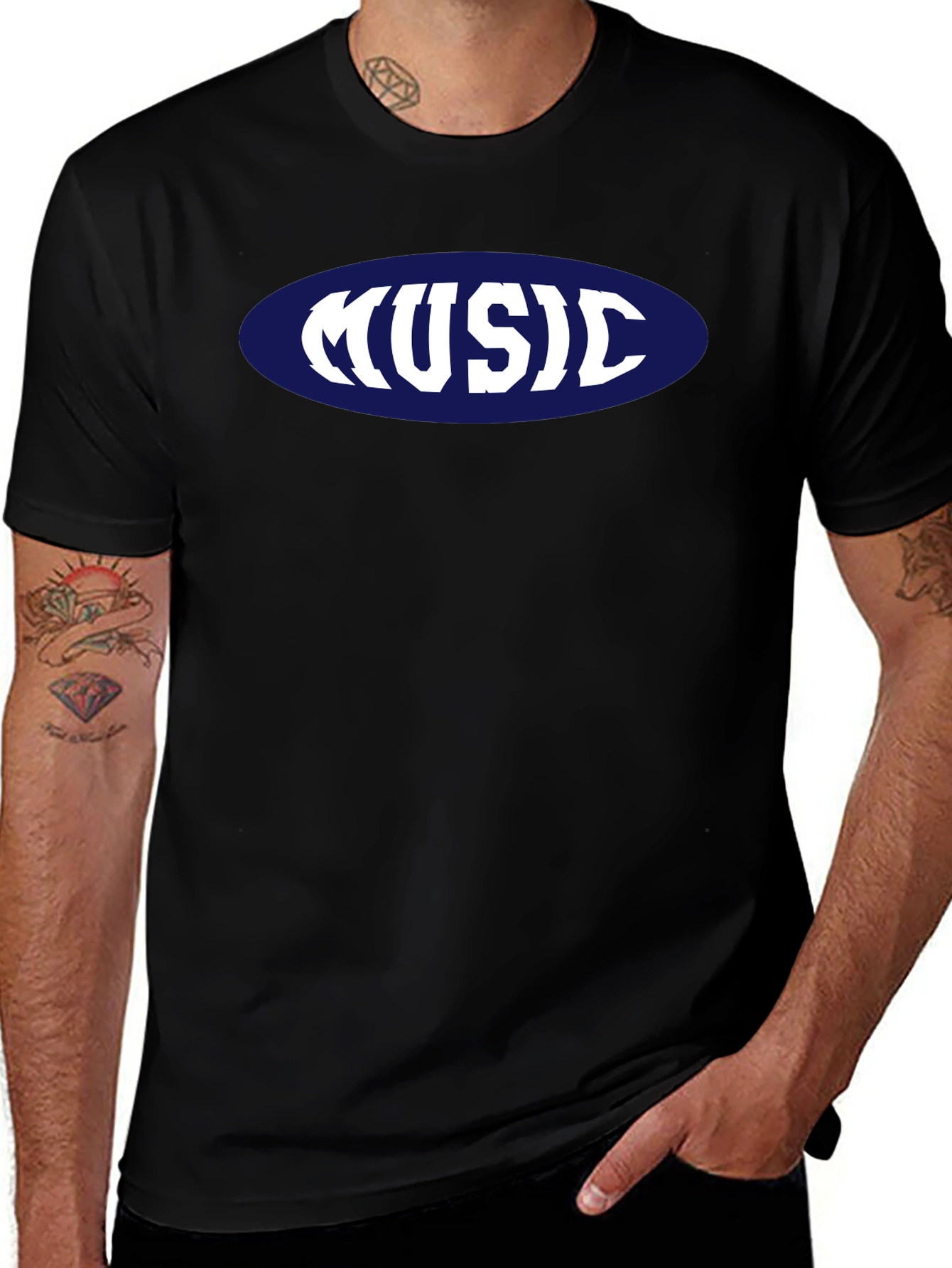 Variant 19 of Music T-Shirt - Retro Oval Design