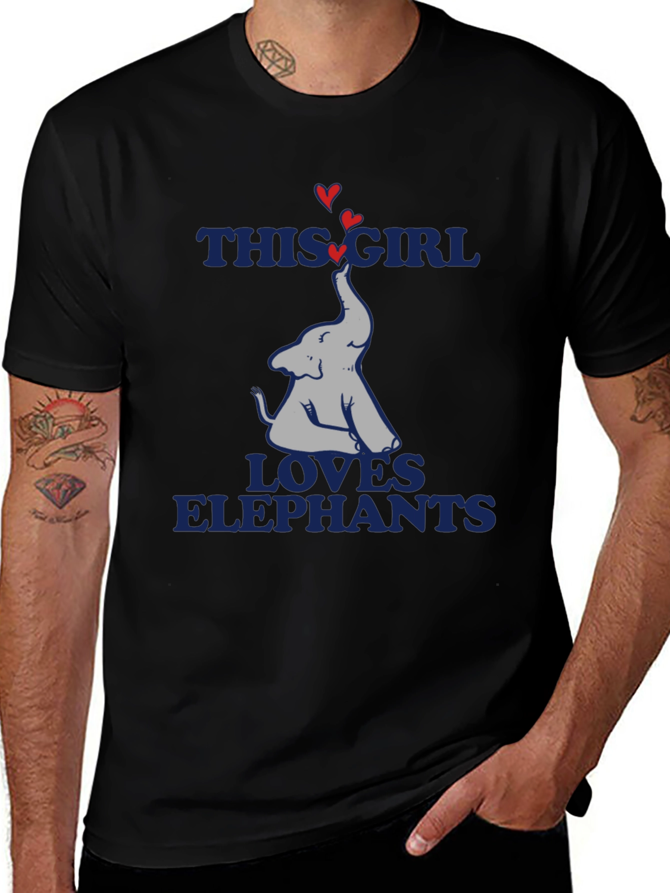 Elephant Lover Graphic Tee - "This Girl Loves Elephants" T-Shirt