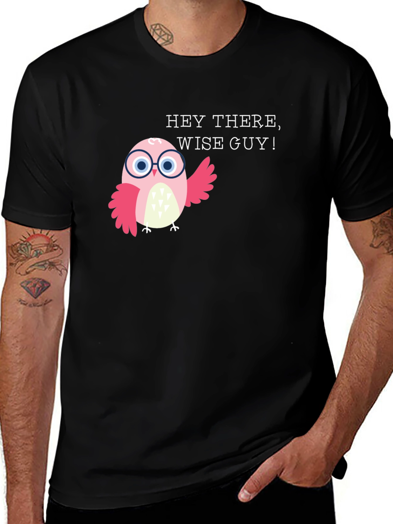 Hey There Wise Guy Owl Graphic Tee