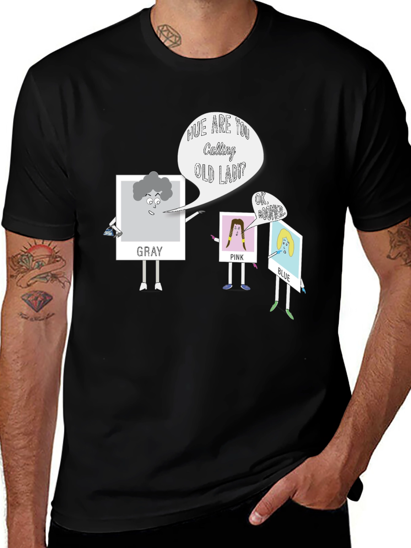 Variant 2 of Hue Are You Calling Old Lady? Graphic T-Shirt