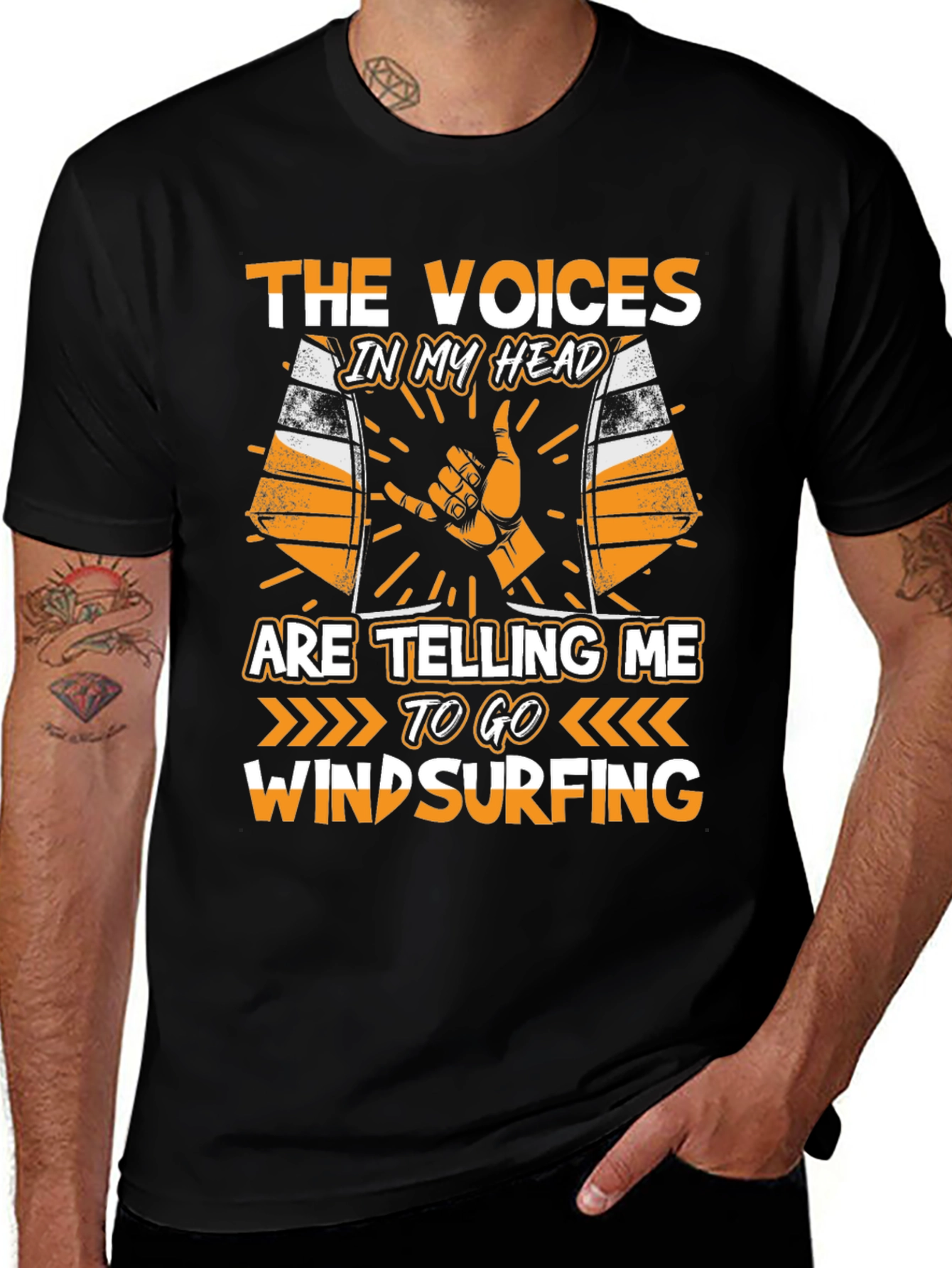 Variant 13 of Voices in My Head Windsurfing T-Shirt