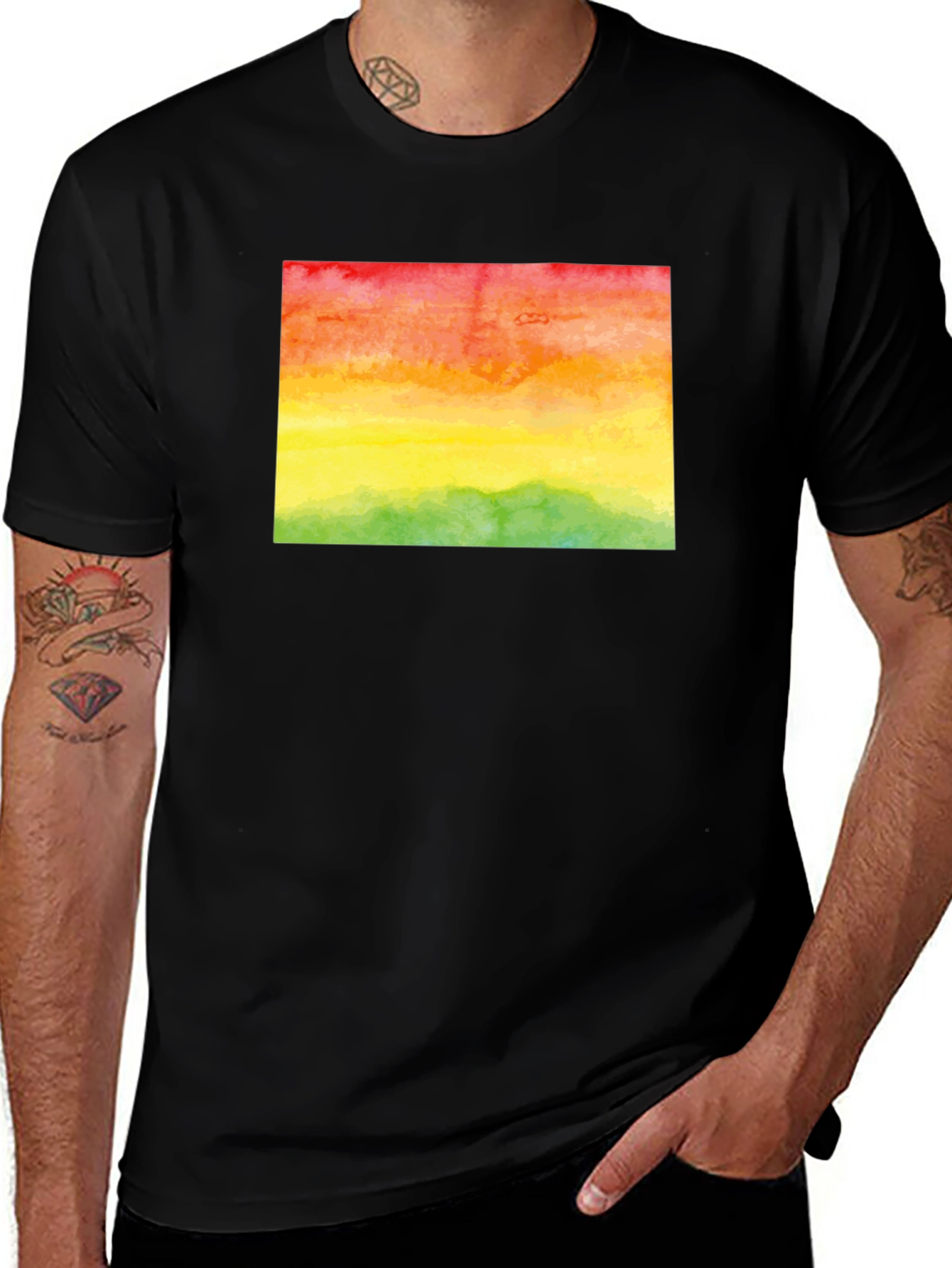 Variant 14 of Watercolor Sunset Tee - Comfort Fit Graphic T-Shirt