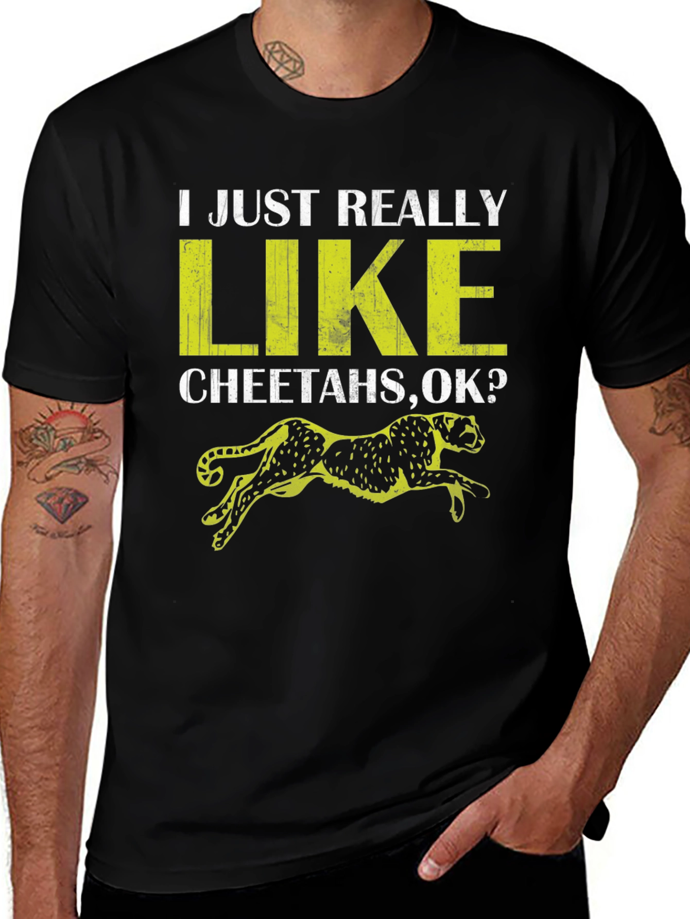 Variant 17 of Cheetah Lover T-Shirt - I Just Really Like Cheetahs OK