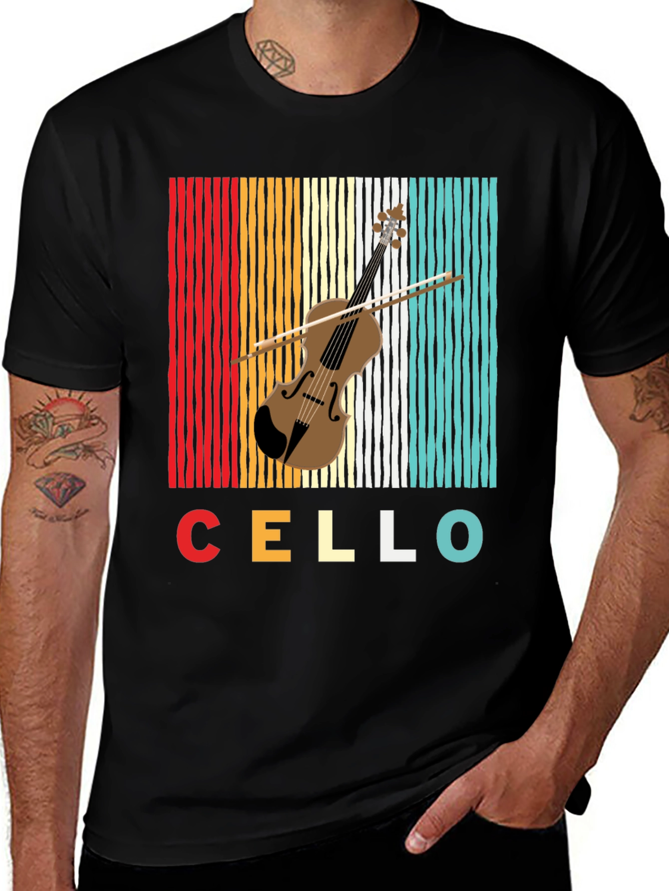 Cello Player T-Shirt: Retro Music Lover Tee