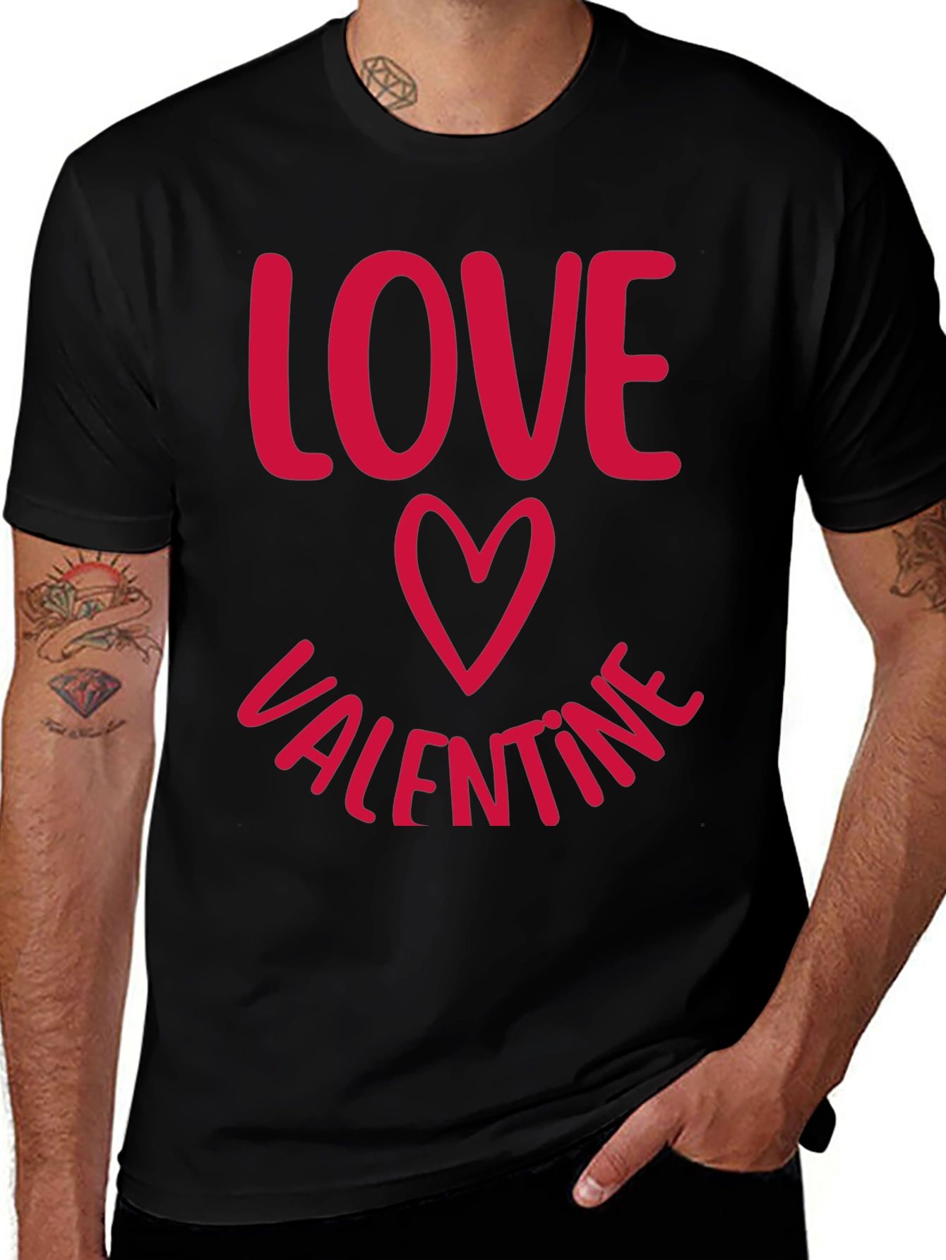 Variant 2 of Love Valentine T-Shirt - Heart Graphic Tee