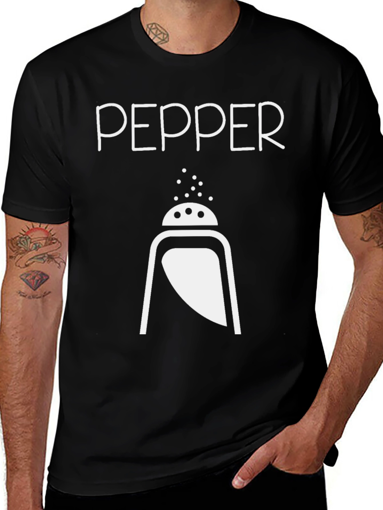 Variant 5 of Pepper Shaker Graphic T-Shirt - Black