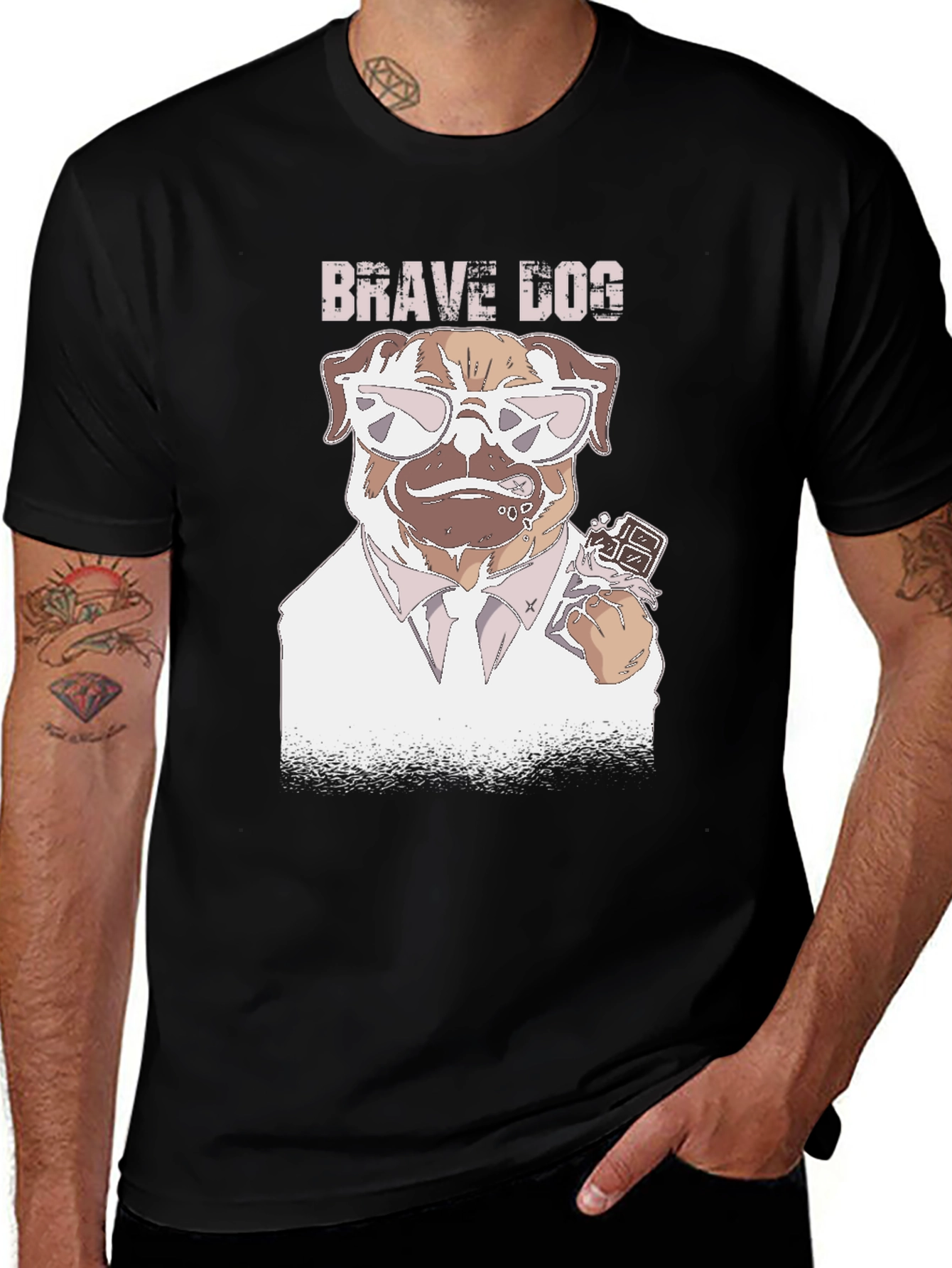 Brave Dog Graphic T-Shirt - Cool Canine Design