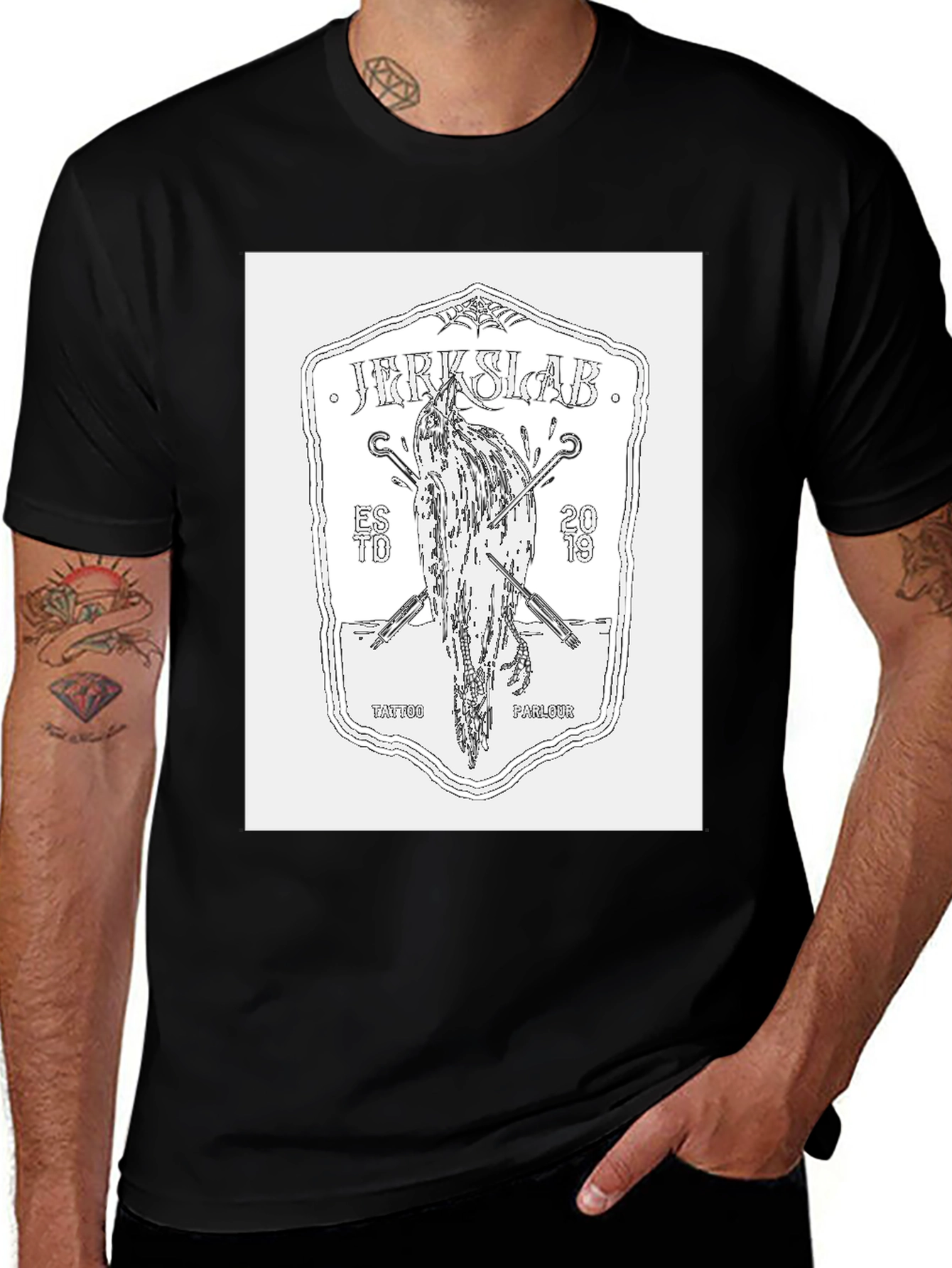 Jerkslab Tattoo Parlour Black T-Shirt