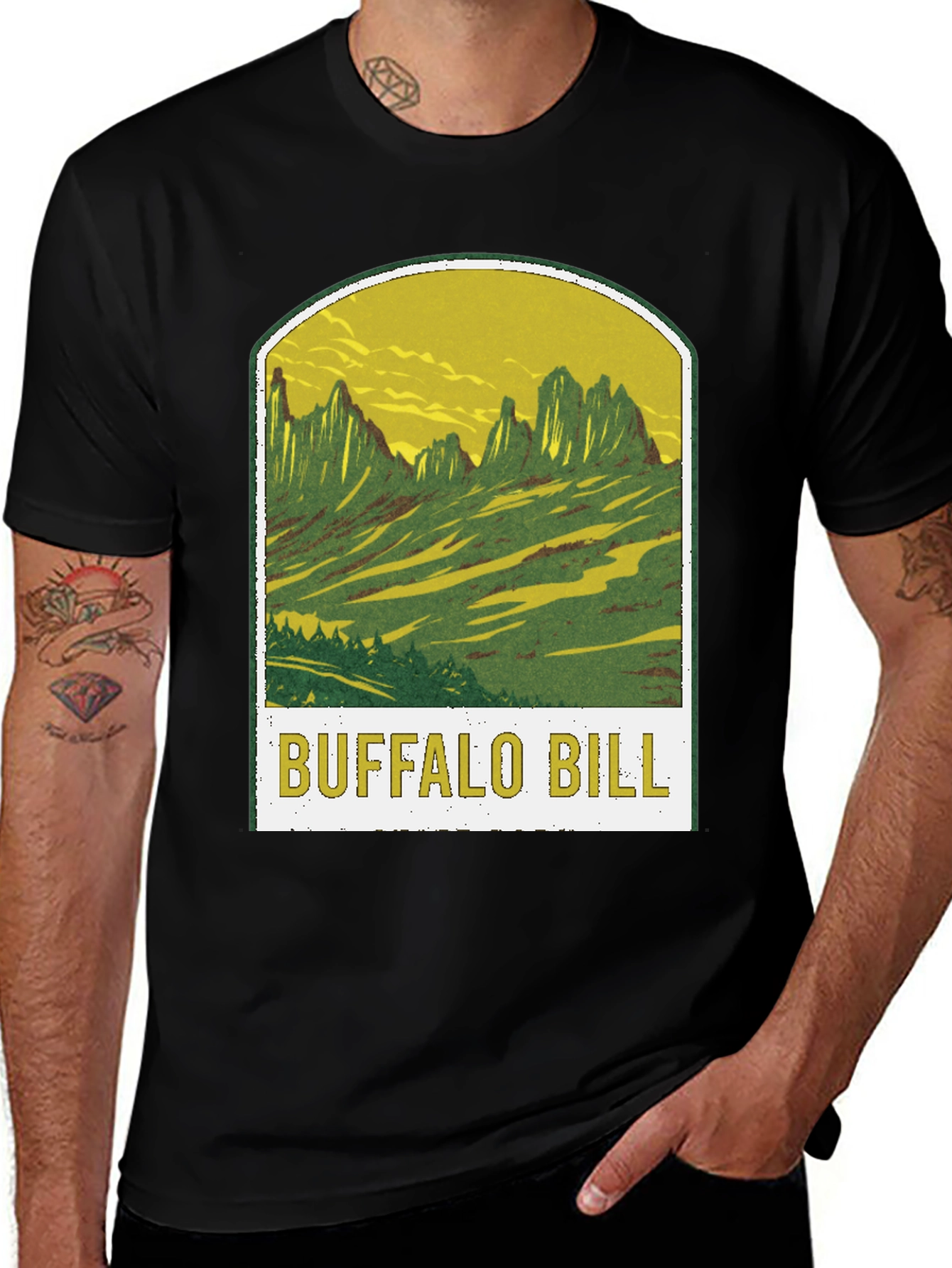 Variant 7 of Buffalo Bill Graphic Tee - Black Cotton T-Shirt