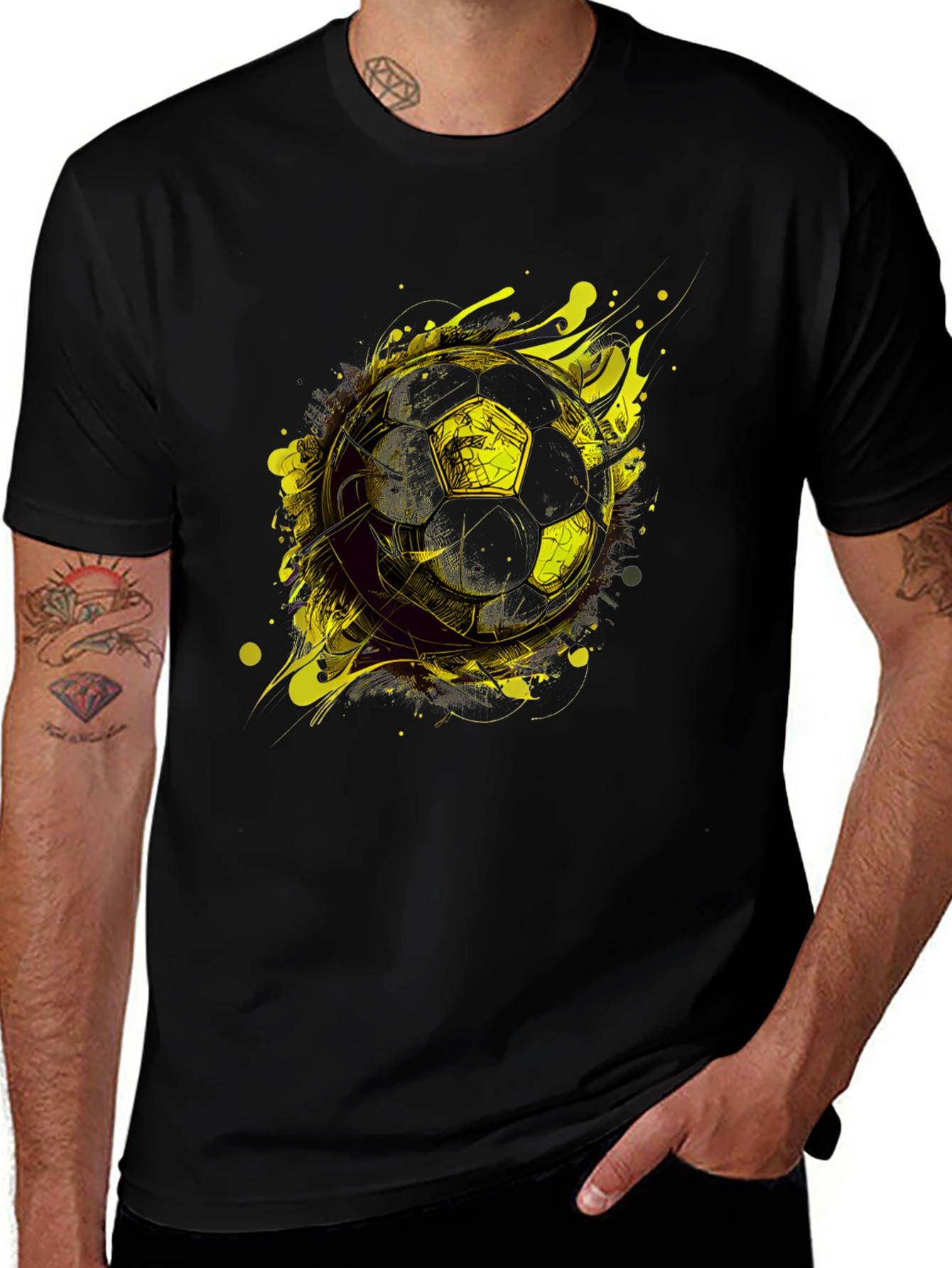 Variant 18 of Soccer Ball Graphic Tee - Black