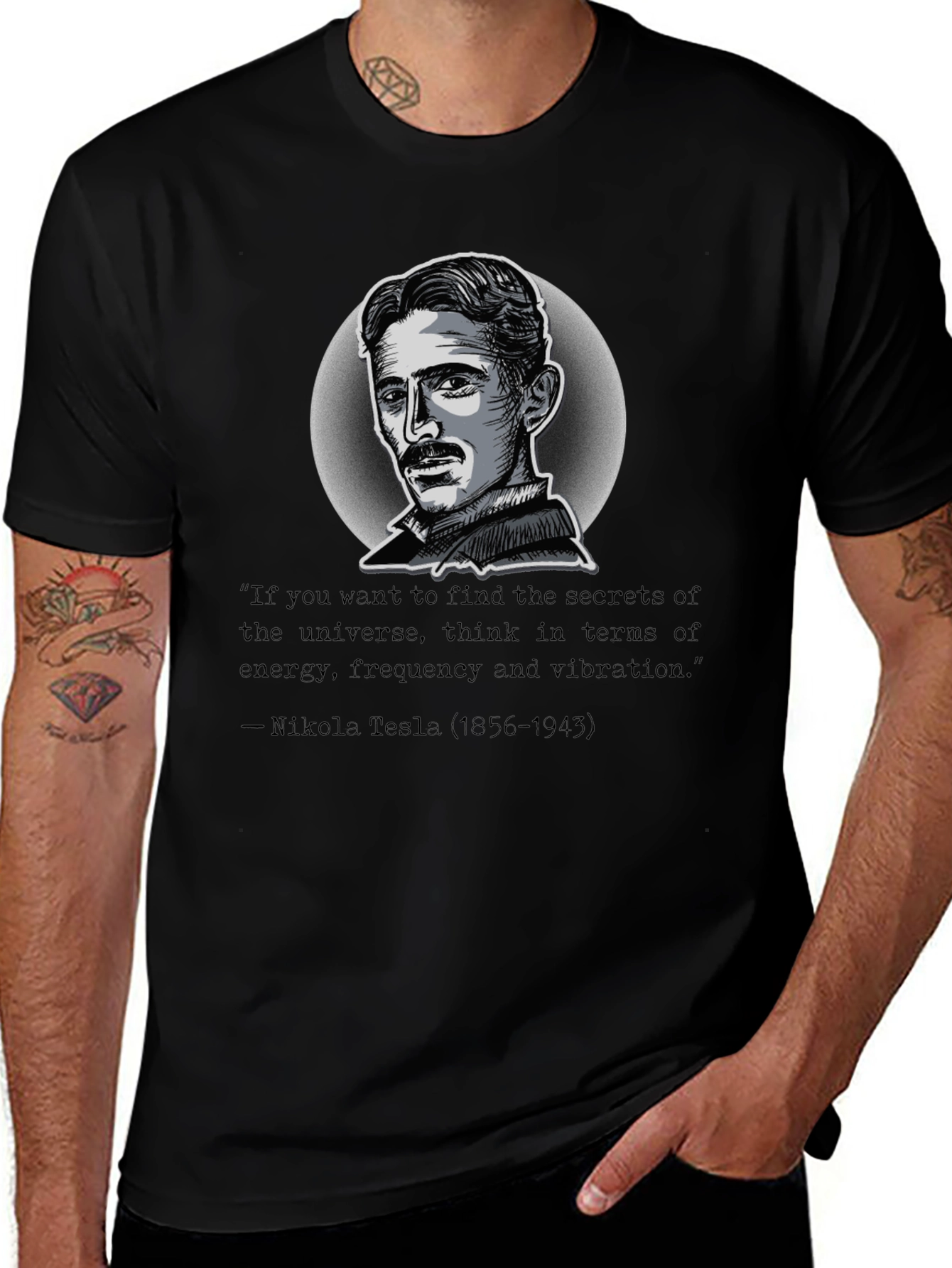 Nikola Tesla Quote T-Shirt: Secrets of the Universe Tee