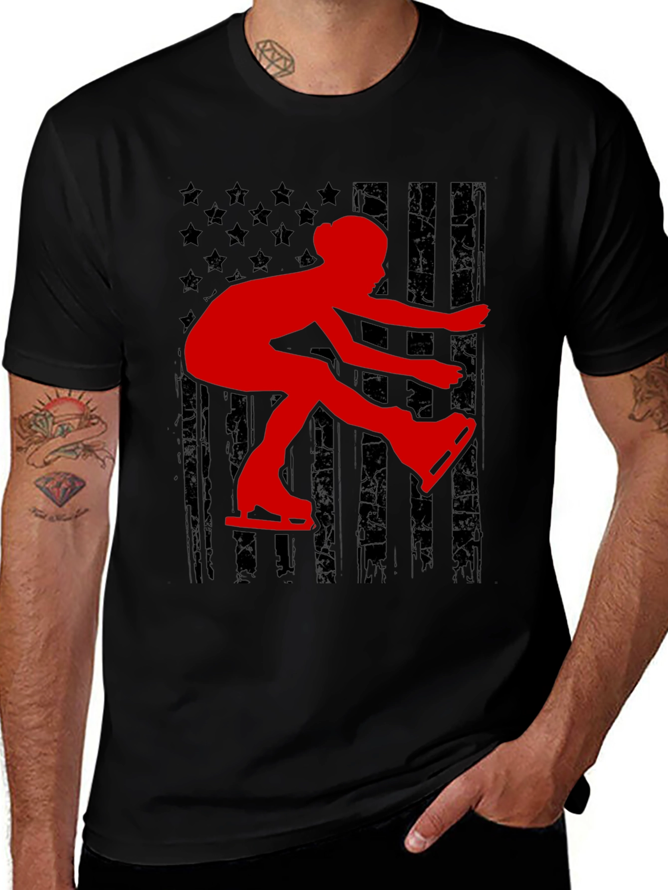 Variant 19 of Figure Skating USA Flag T-Shirt