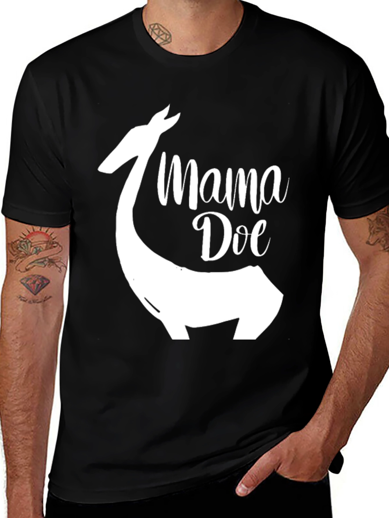 Mama Doe Graphic Tee - Black Cotton T-Shirt