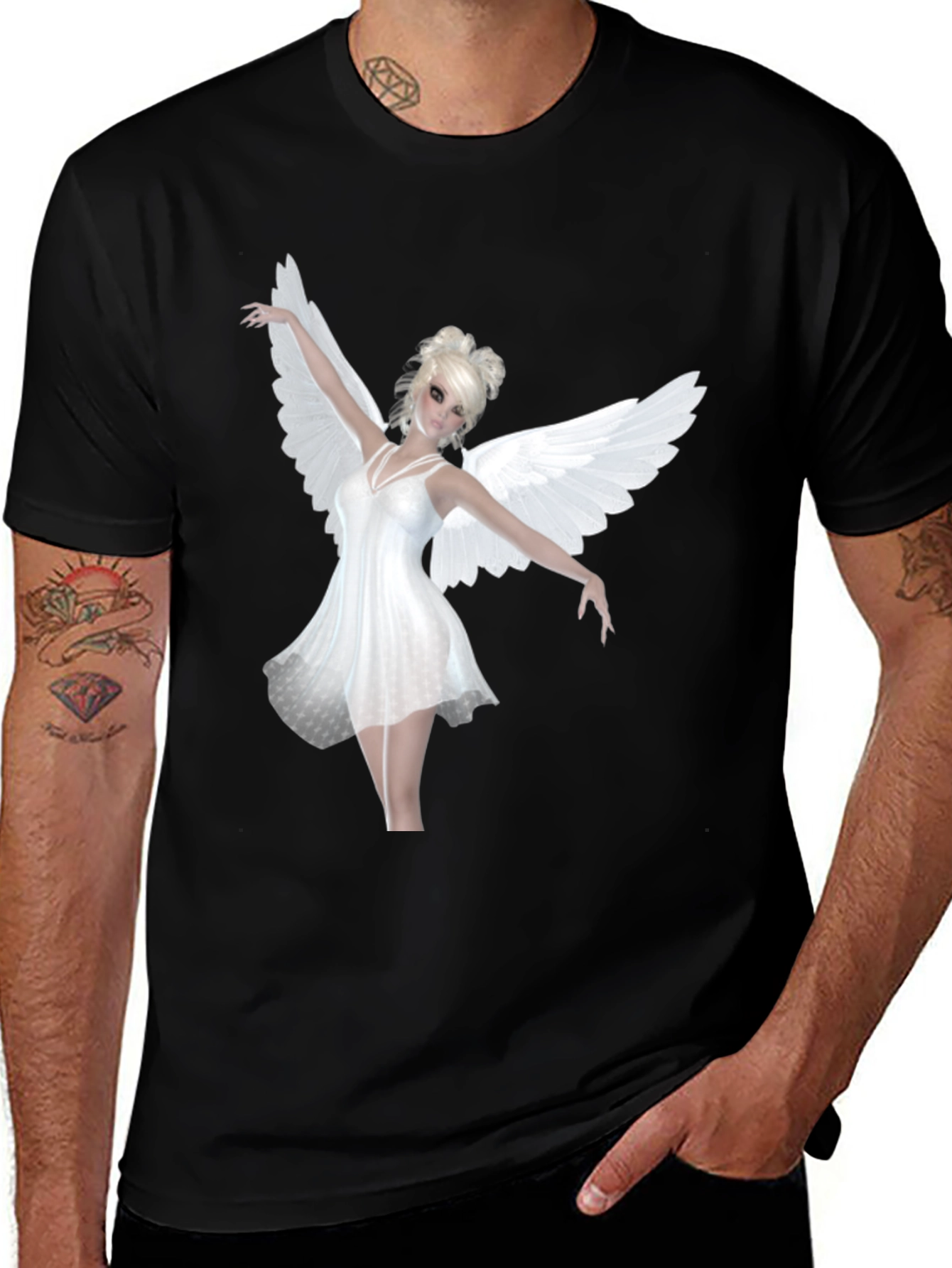 Variant 26 of Angel Wings Black T-Shirt