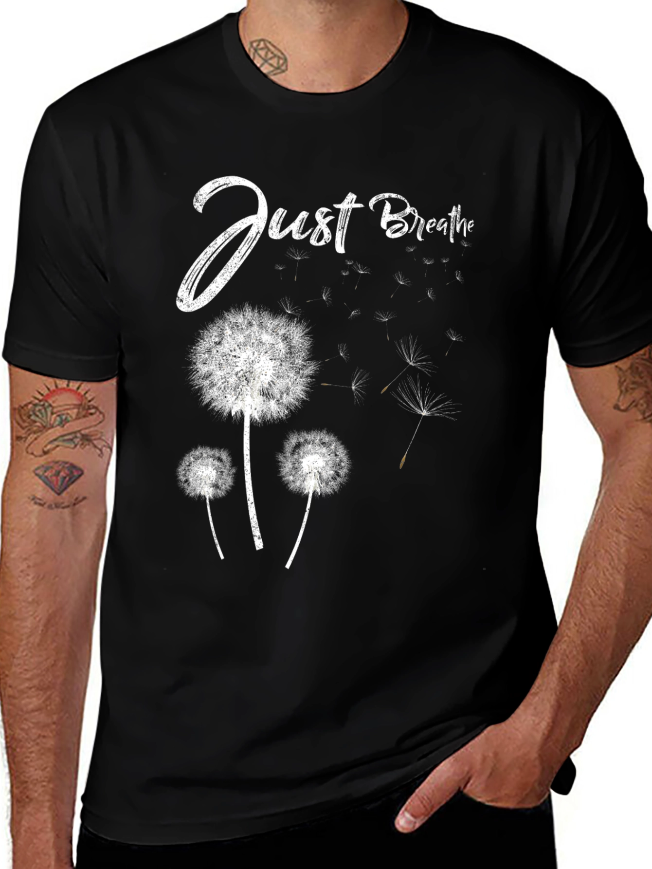 Variant 23 of Just Breathe Dandelion Graphic Tee - Relaxed Fit