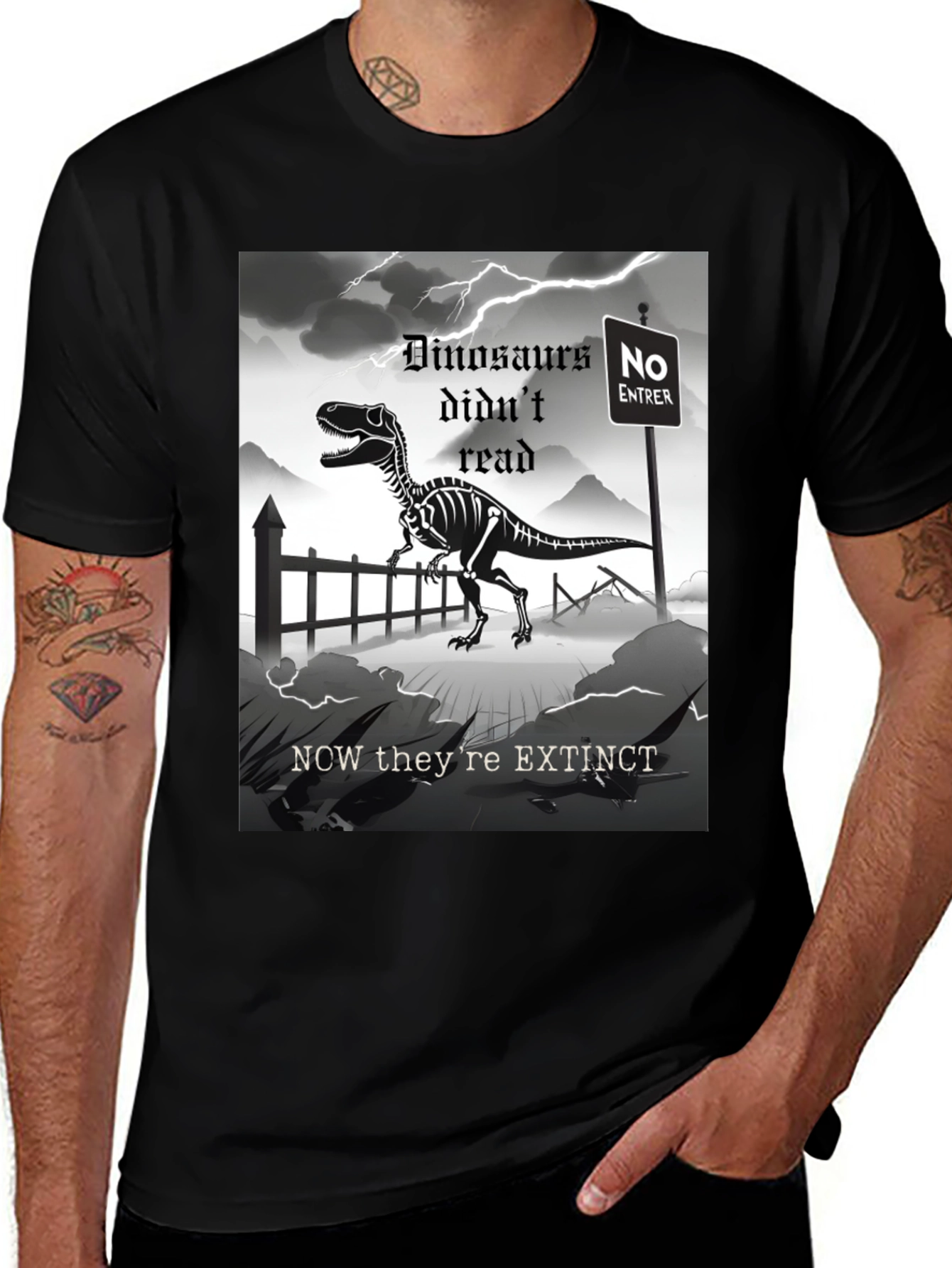 Variant 18 of Dinosaur Extinction T-Shirt - Read or Die!