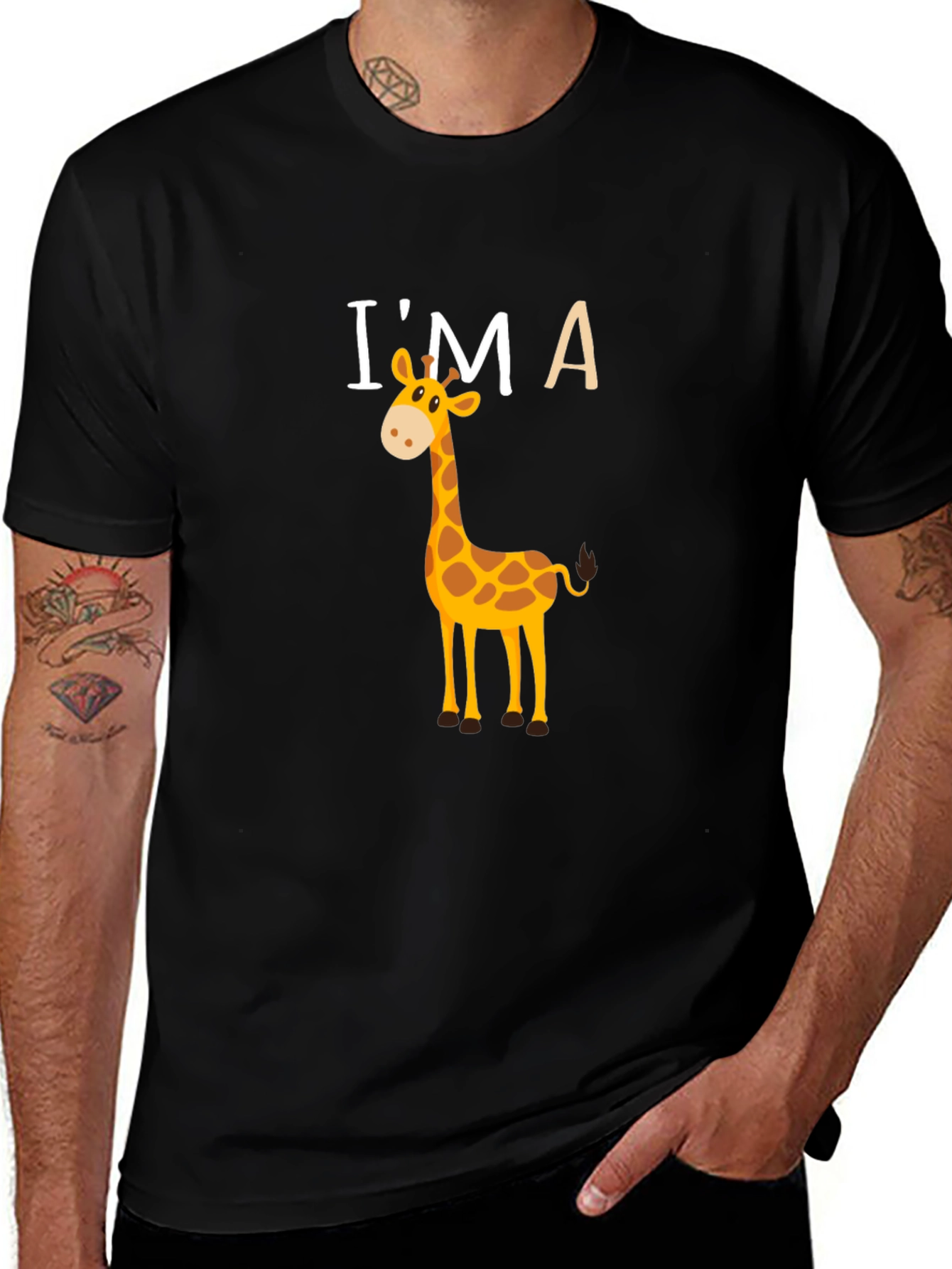 Variant 5 of I'm A Giraffe Graphic T-Shirt - Black