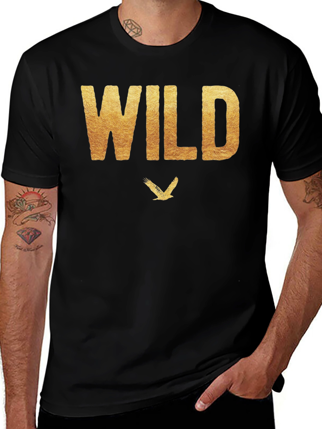 Black Wild Eagle Black Graphic Tee main image