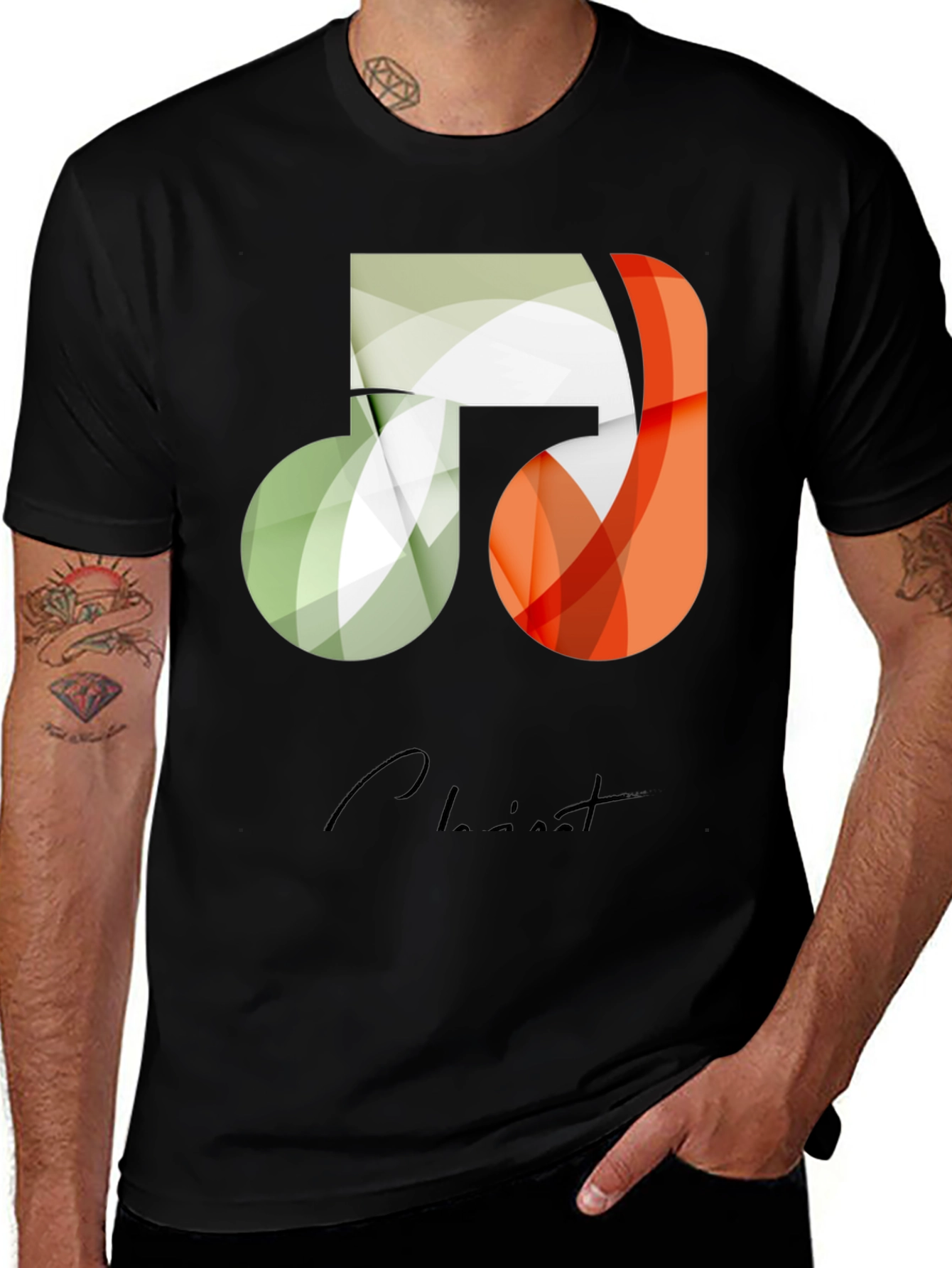 Variant 10 of Abstract Music Note Graphic Tee