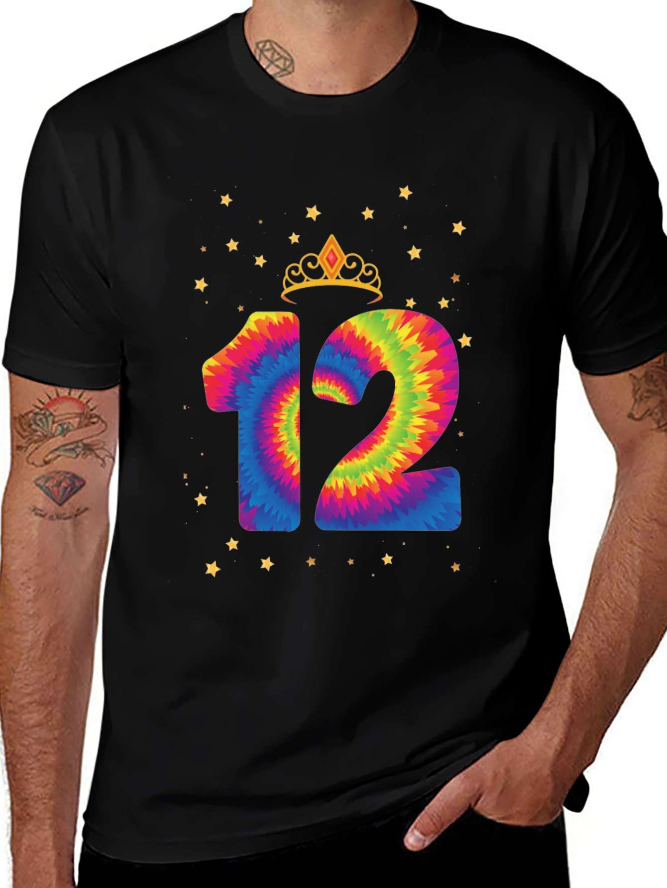 Variant 11 of Tie Dye 12th Birthday Tee