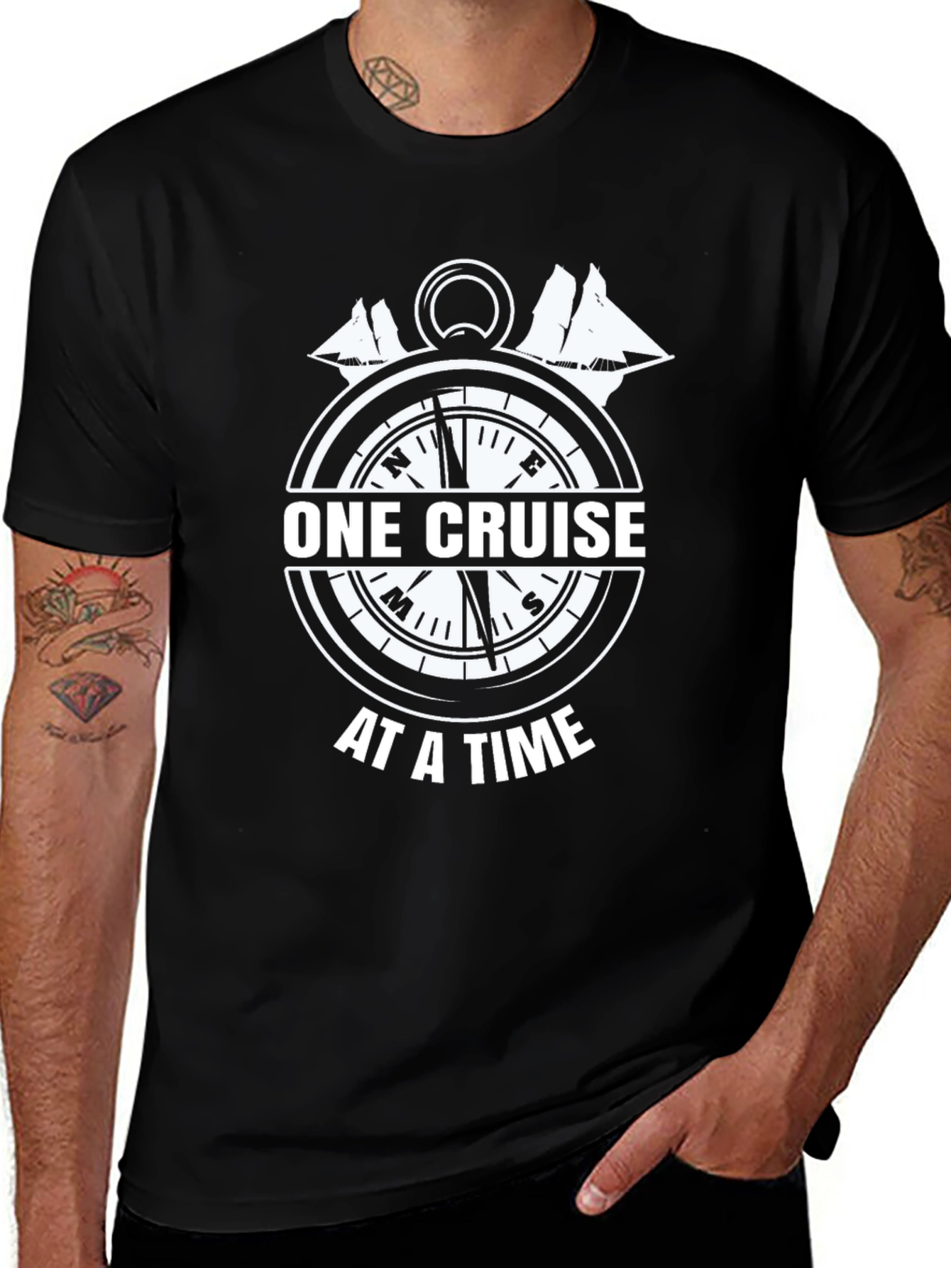 Variant 2 of One Cruise at a Time Graphic Tee - Black