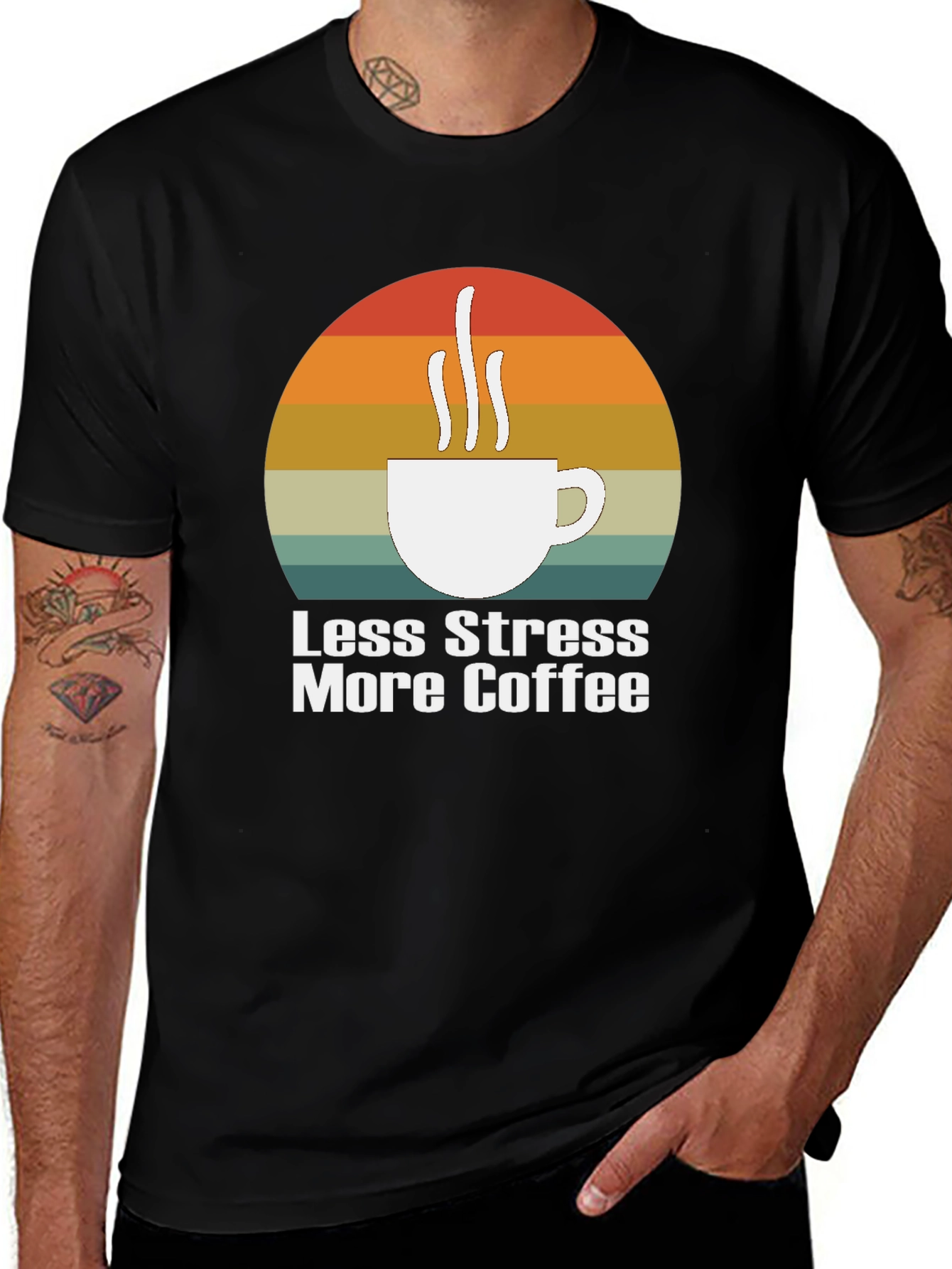 Variant 11 of Less Stress More Coffee Graphic Tee