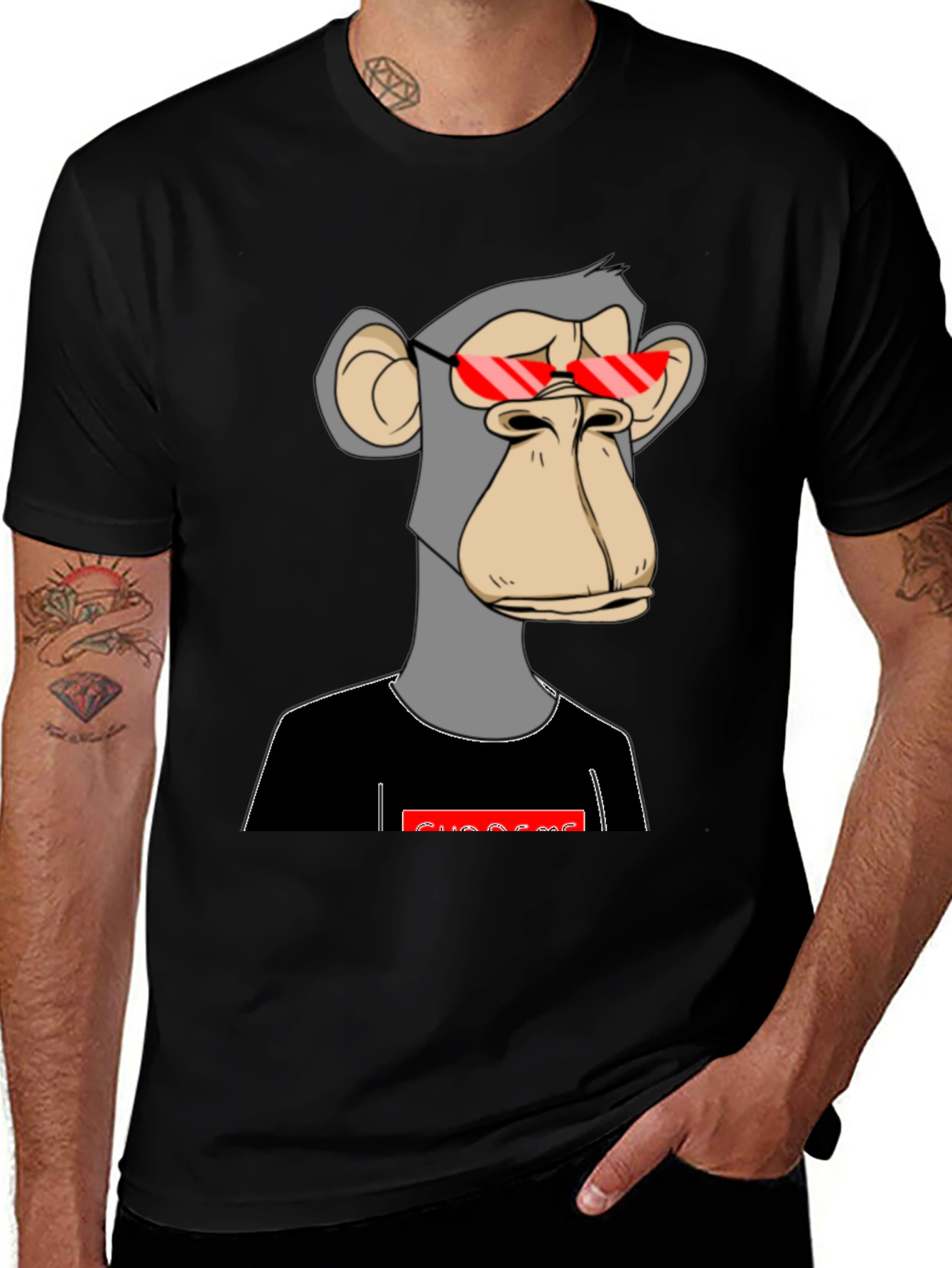 Bored Ape NFT T-Shirt - Cool Ape with Shades Tee