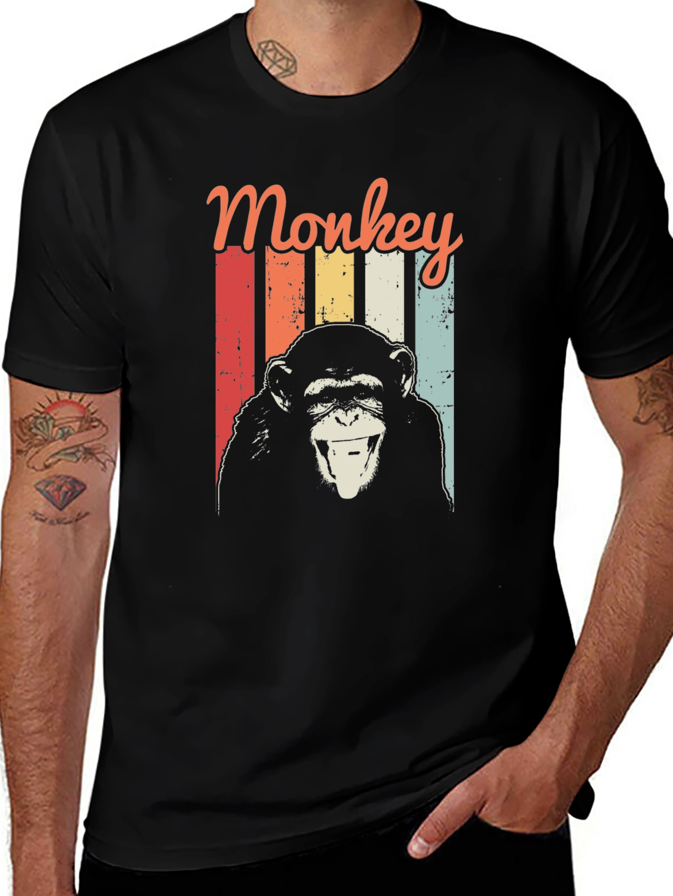 Variant 25 of Retro Monkey Graphic Tee - Vintage Style Men's T-Shirt
