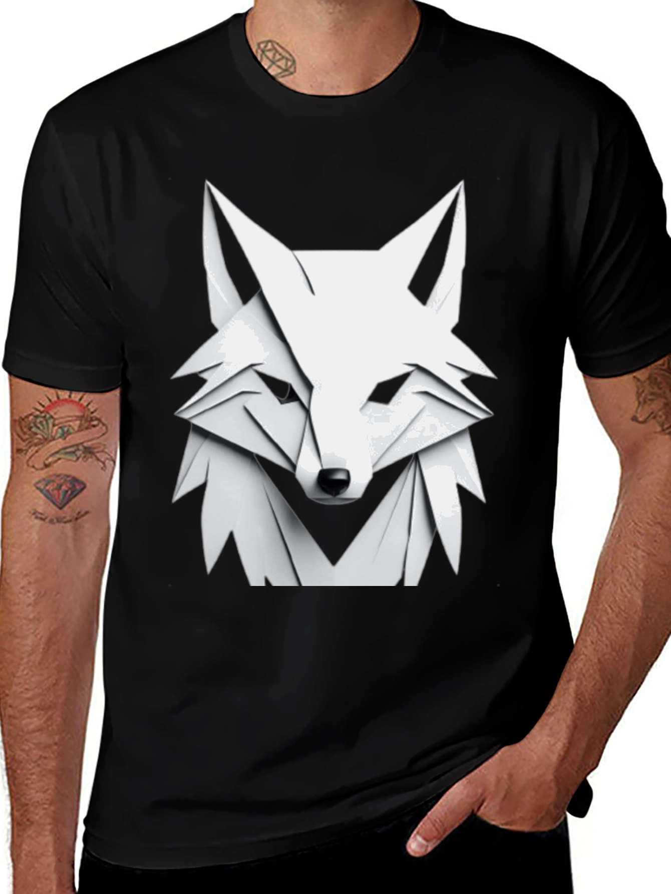 Variant 10 of Geometric Fox Graphic Tee - Modern Style